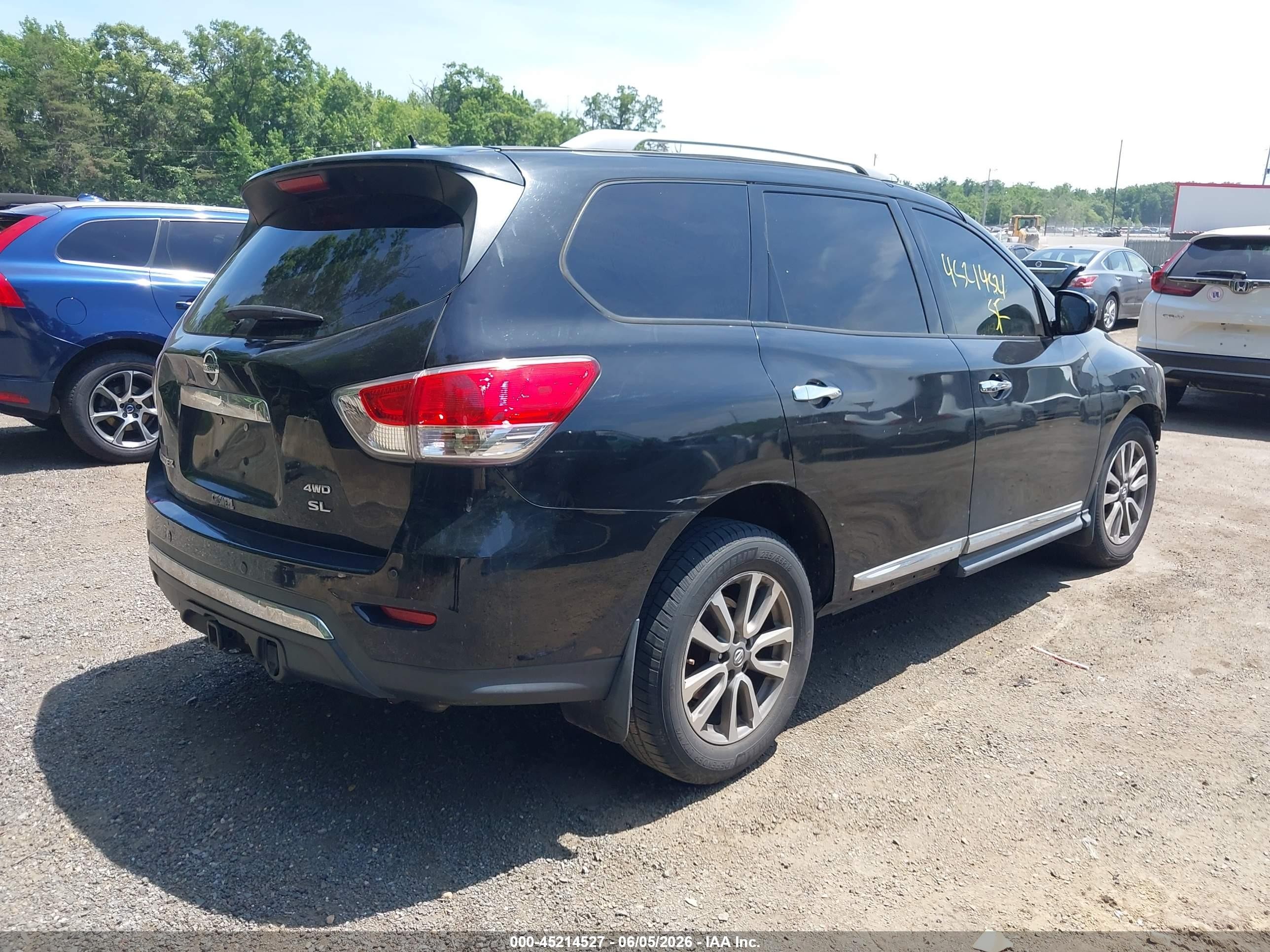 2014 Nissan Pathfinder Sl Black vin: 5N1AR2MMXEC645050