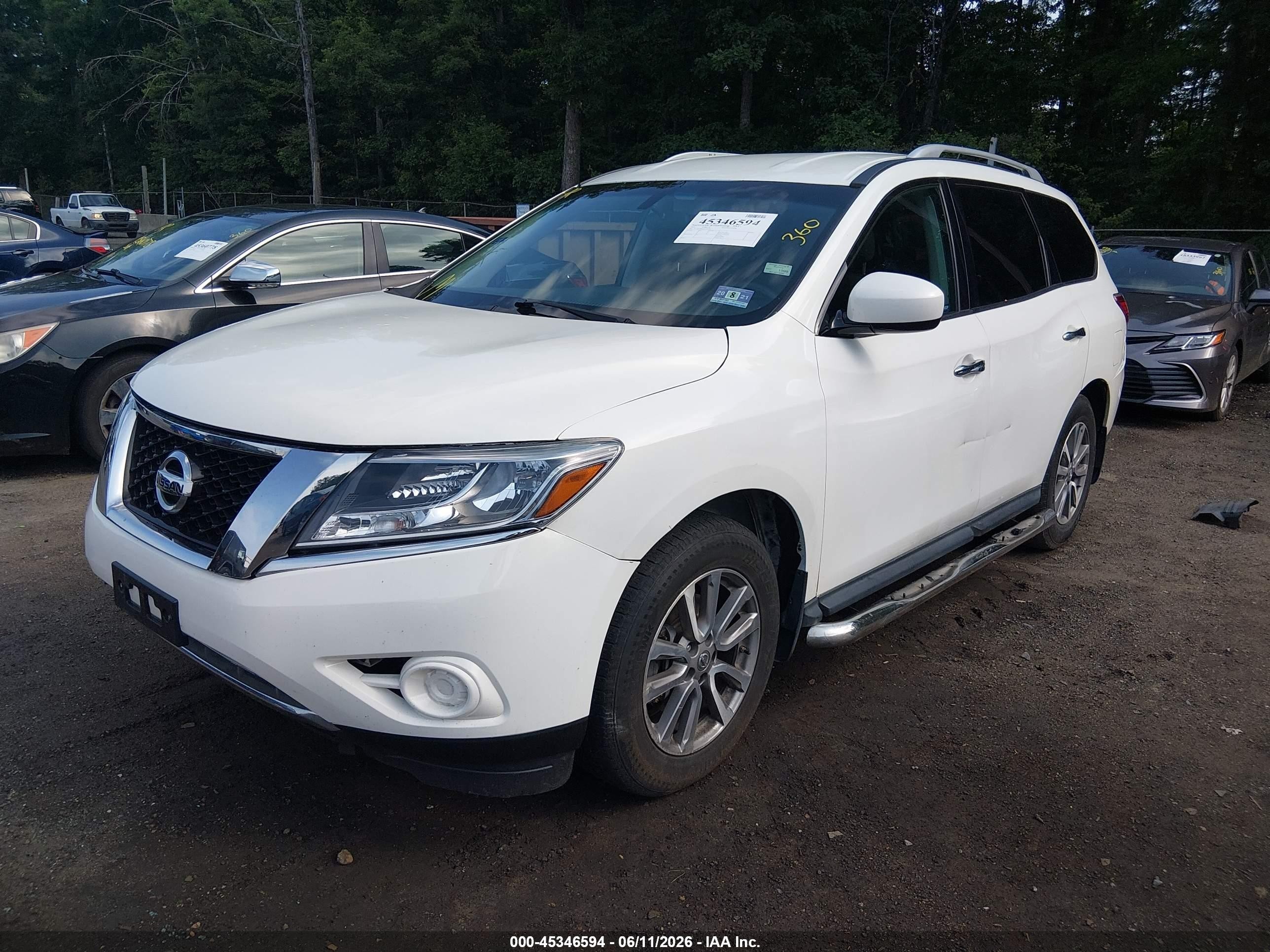 2014 Nissan Pathfinder Sv White vin: 5N1AR2MMXEC705781