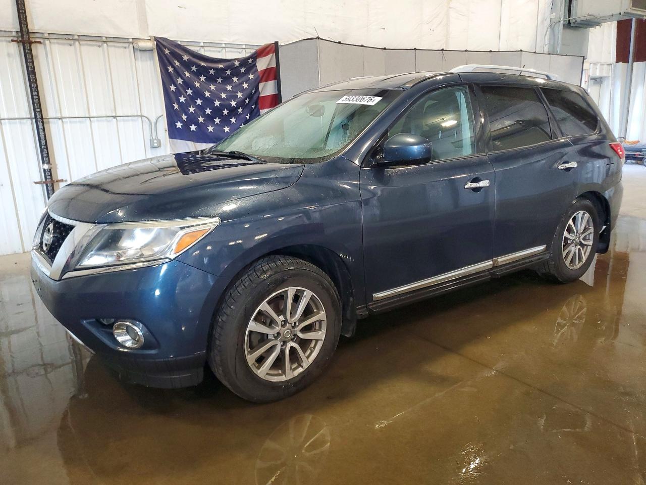 2014 Nissan Pathfinder Sl Blue vin: 5N1AR2MMXEC715145