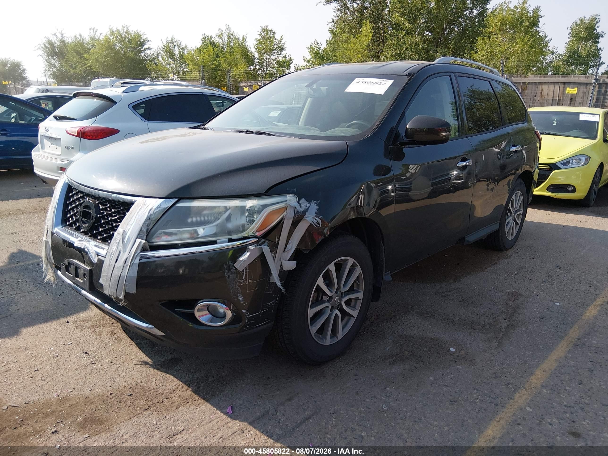 2015 Nissan Pathfinder Sv Gray vin: 5N1AR2MMXFC607075