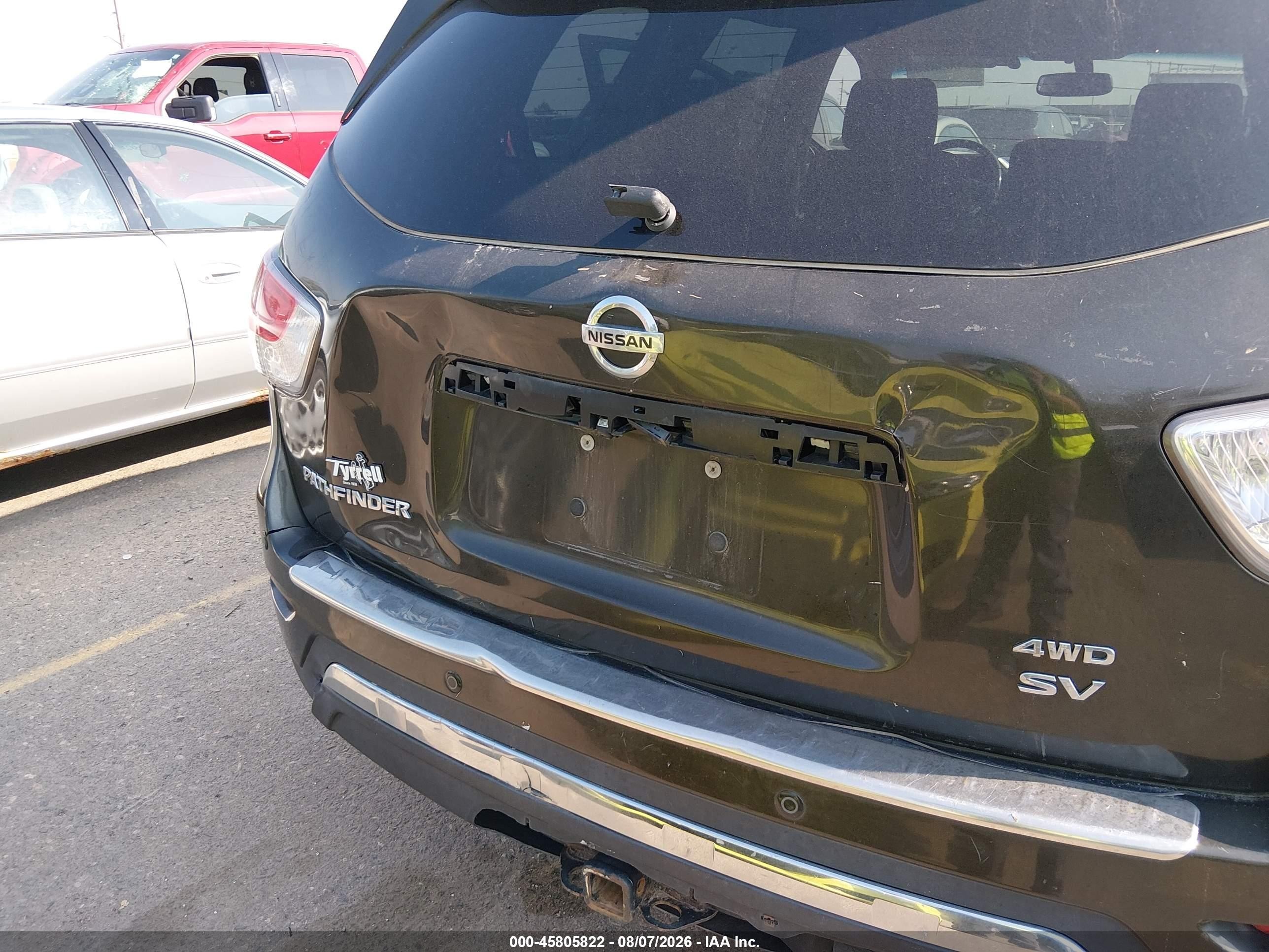 2015 Nissan Pathfinder Sv Gray vin: 5N1AR2MMXFC607075