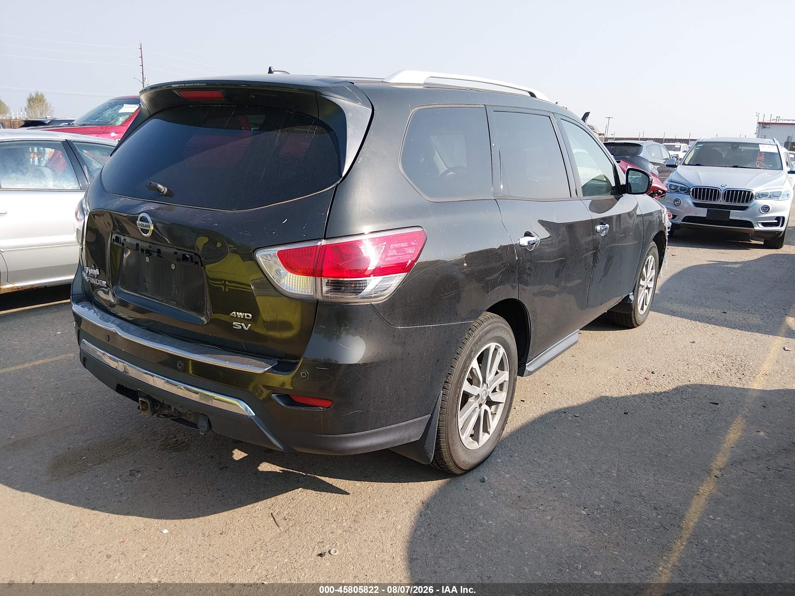 2015 Nissan Pathfinder Sv Gray vin: 5N1AR2MMXFC607075