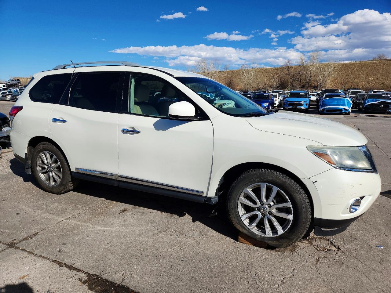 2015 Nissan Pathfinder Sl White vin: 5N1AR2MMXFC608789