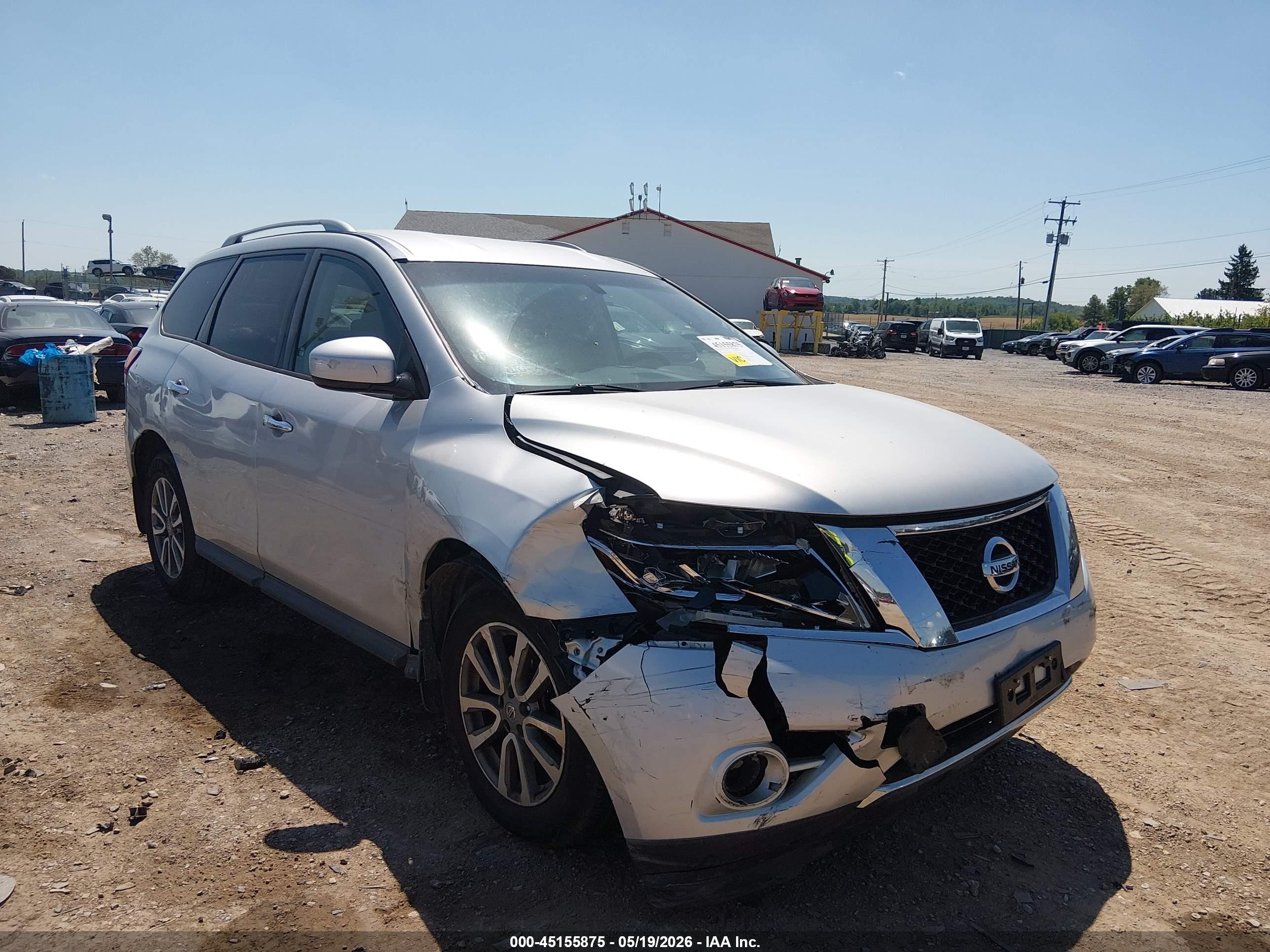2015 Nissan Pathfinder Sv Silver vin: 5N1AR2MMXFC619159