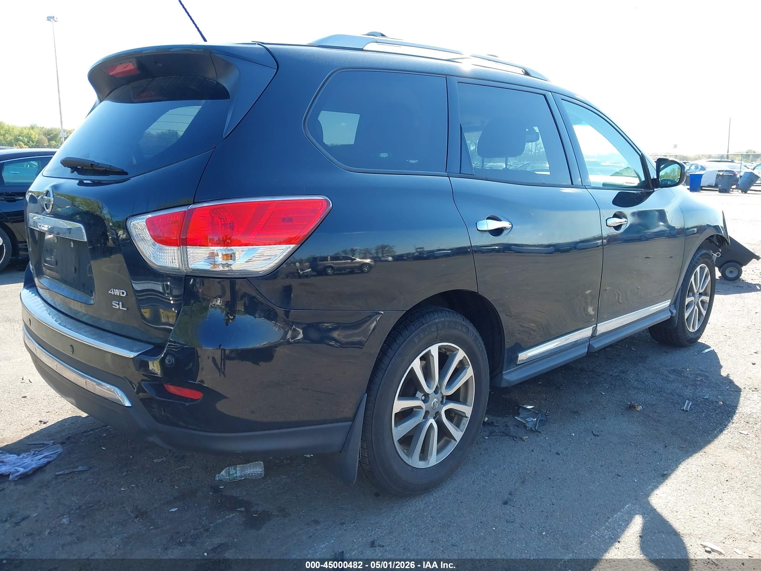 2015 Nissan Pathfinder Sl Black vin: 5N1AR2MMXFC630145