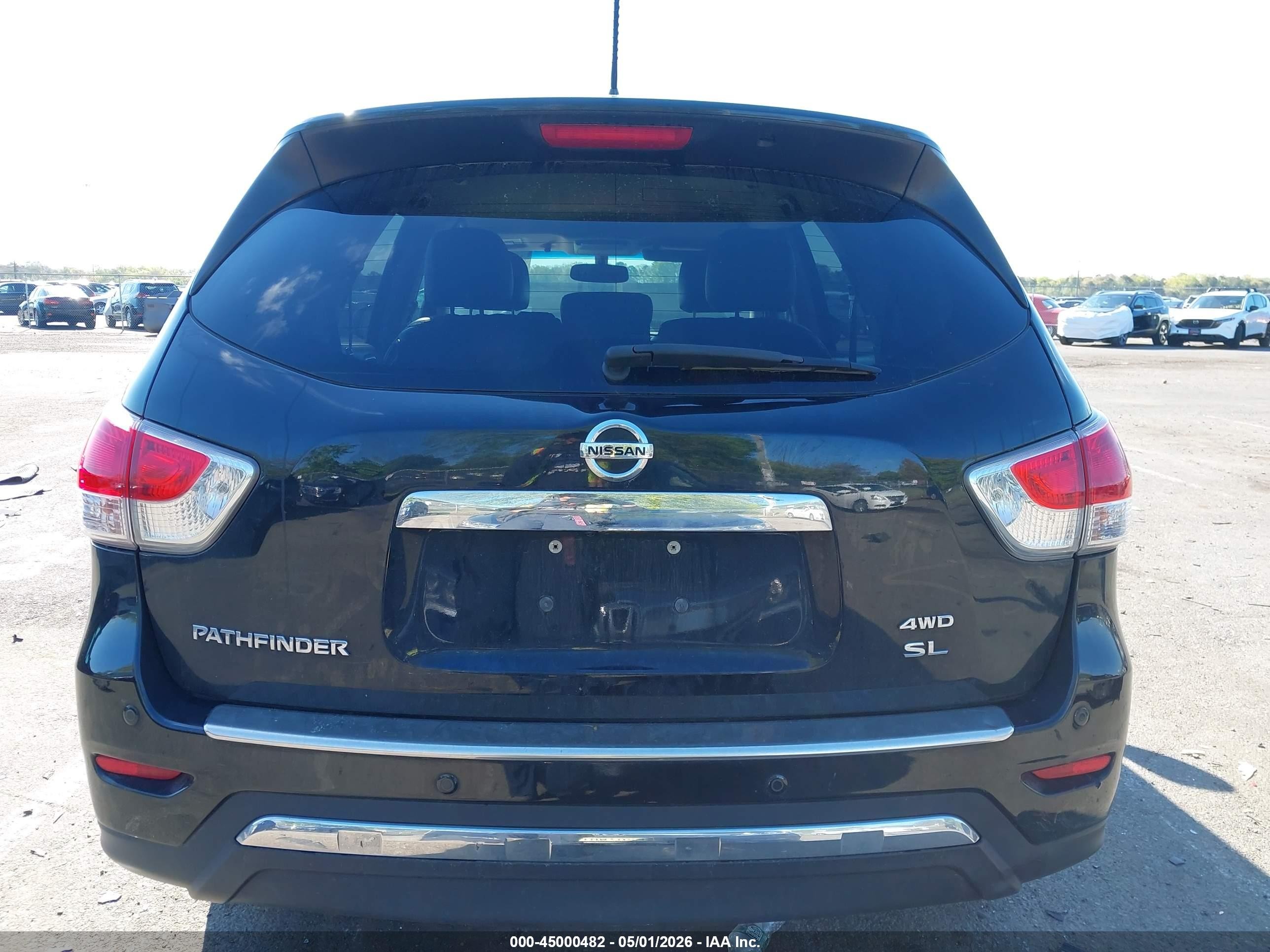 2015 Nissan Pathfinder Sl Black vin: 5N1AR2MMXFC630145