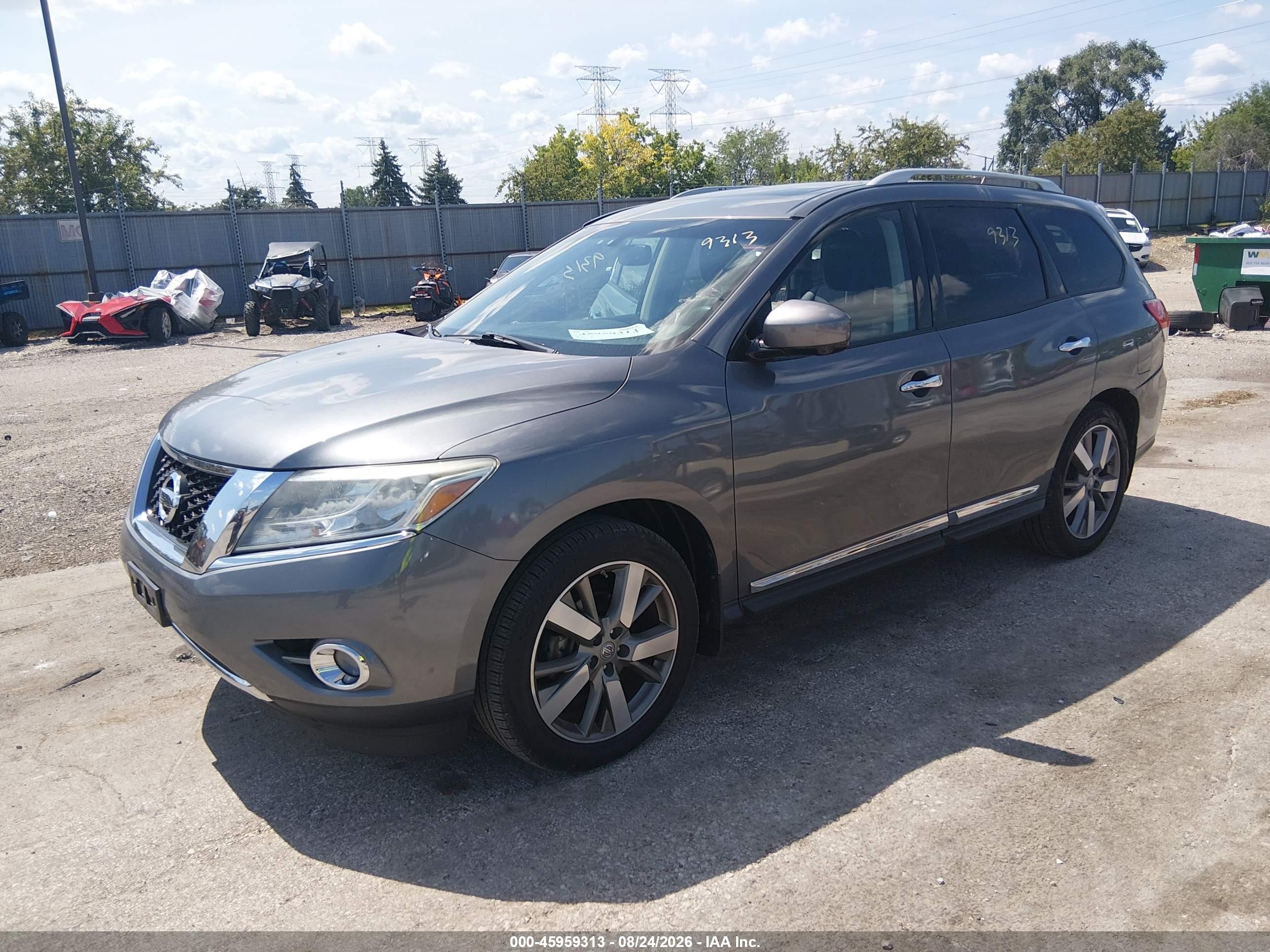 2015 Nissan Pathfinder Platinum Gray vin: 5N1AR2MMXFC631182