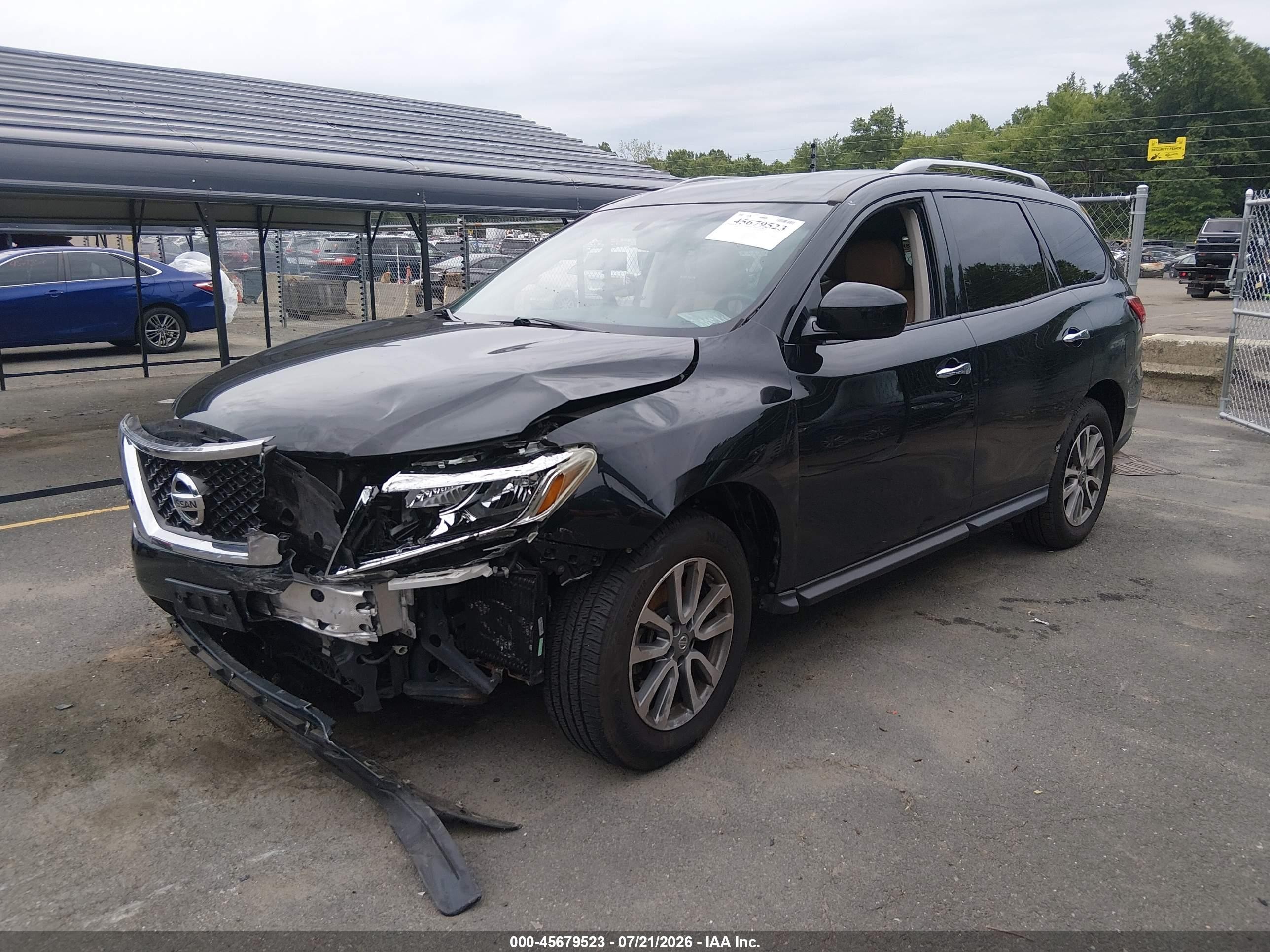 2015 Nissan Pathfinder S Black vin: 5N1AR2MMXFC693262