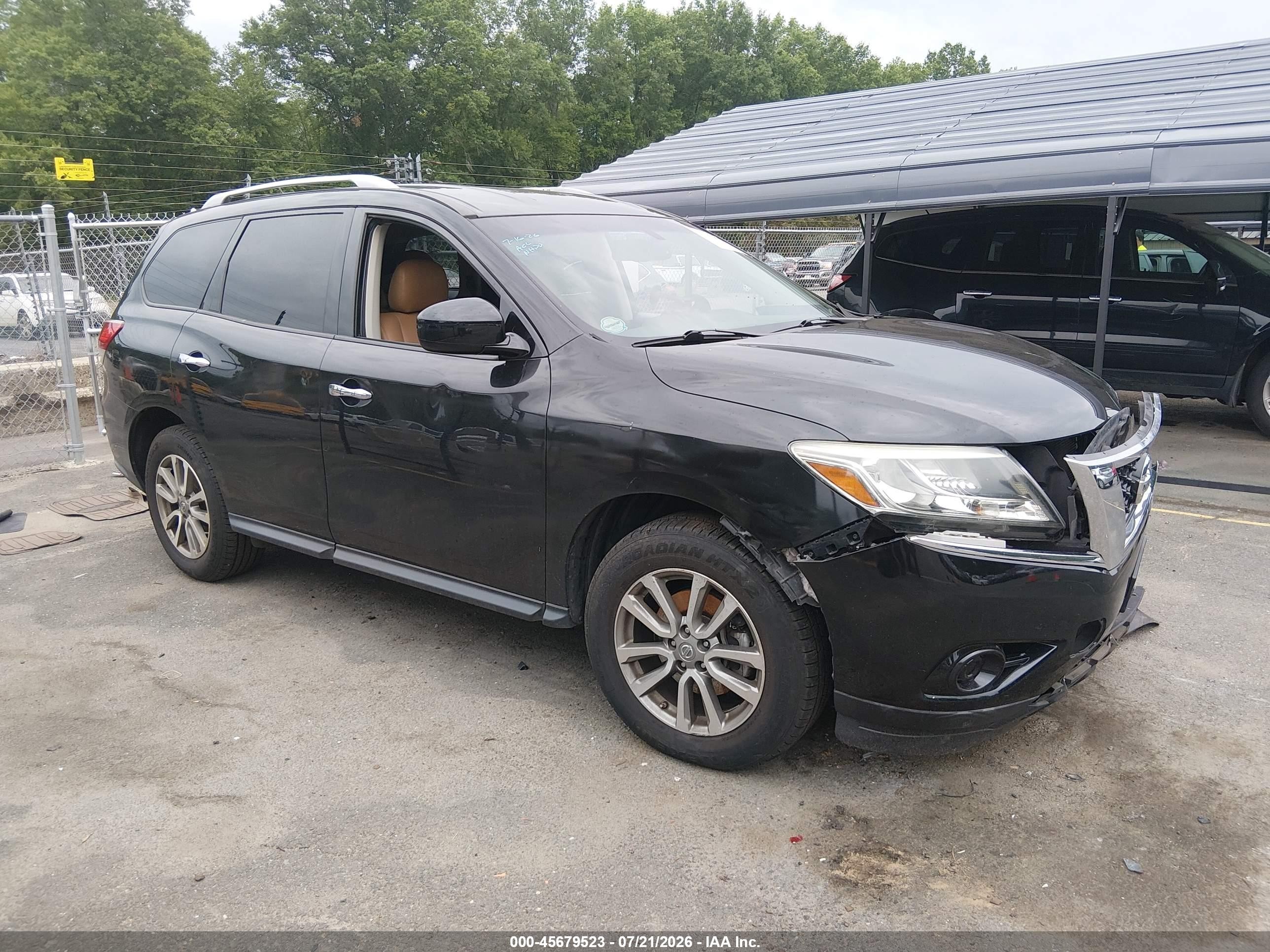 2015 Nissan Pathfinder S Черный vin: 5N1AR2MMXFC693262