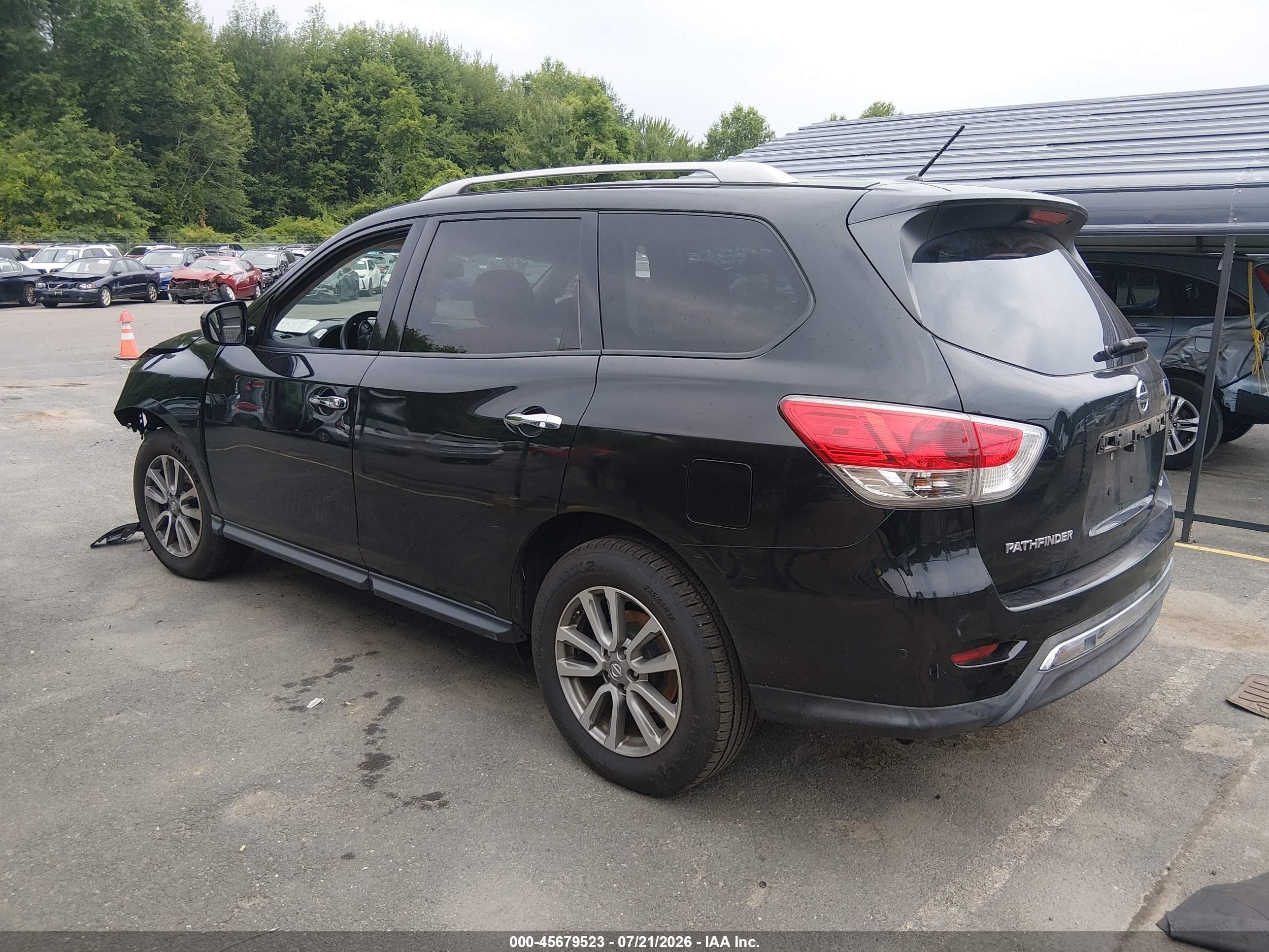 2015 Nissan Pathfinder S Black vin: 5N1AR2MMXFC693262