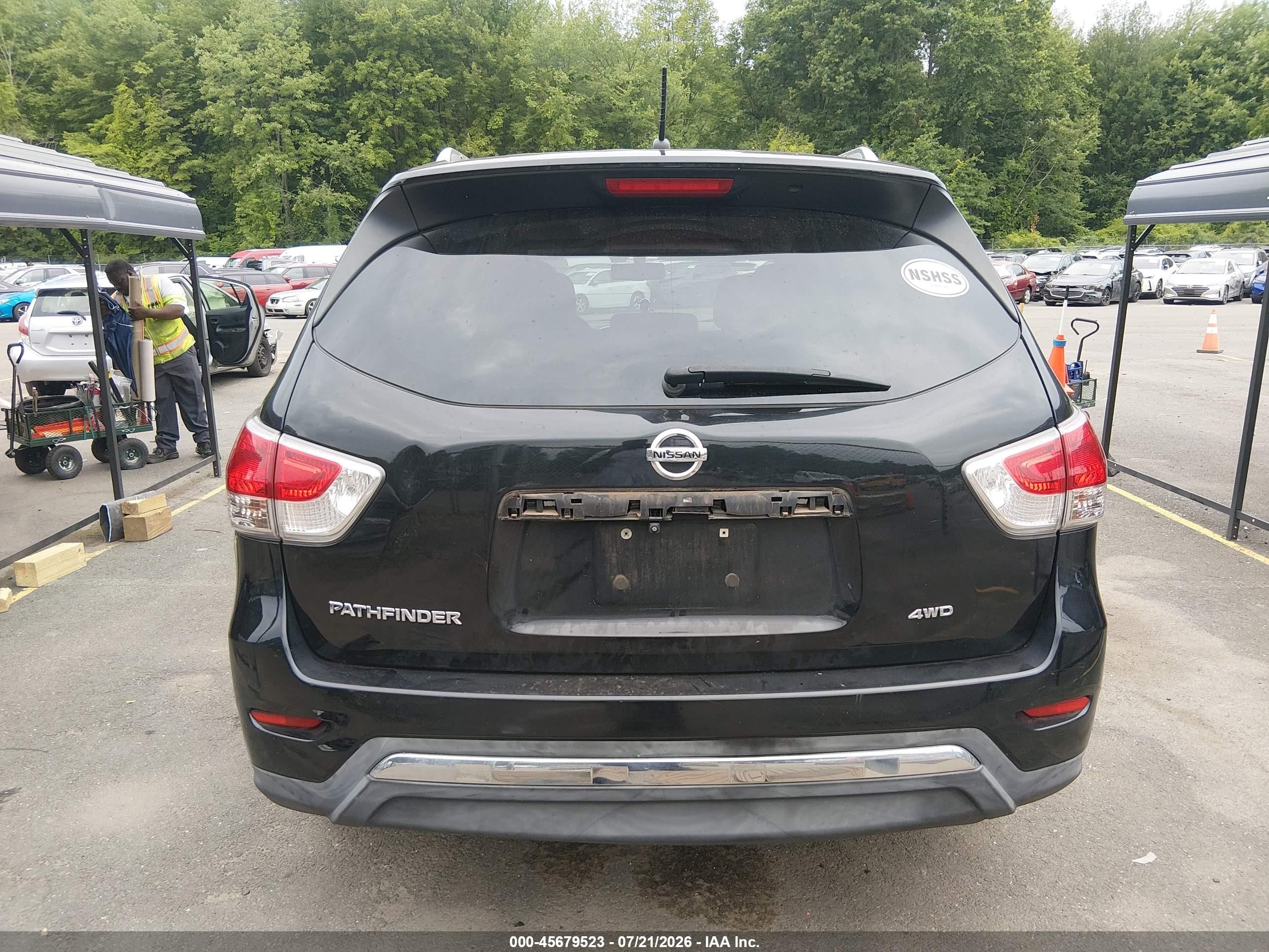 2015 Nissan Pathfinder S Black vin: 5N1AR2MMXFC693262