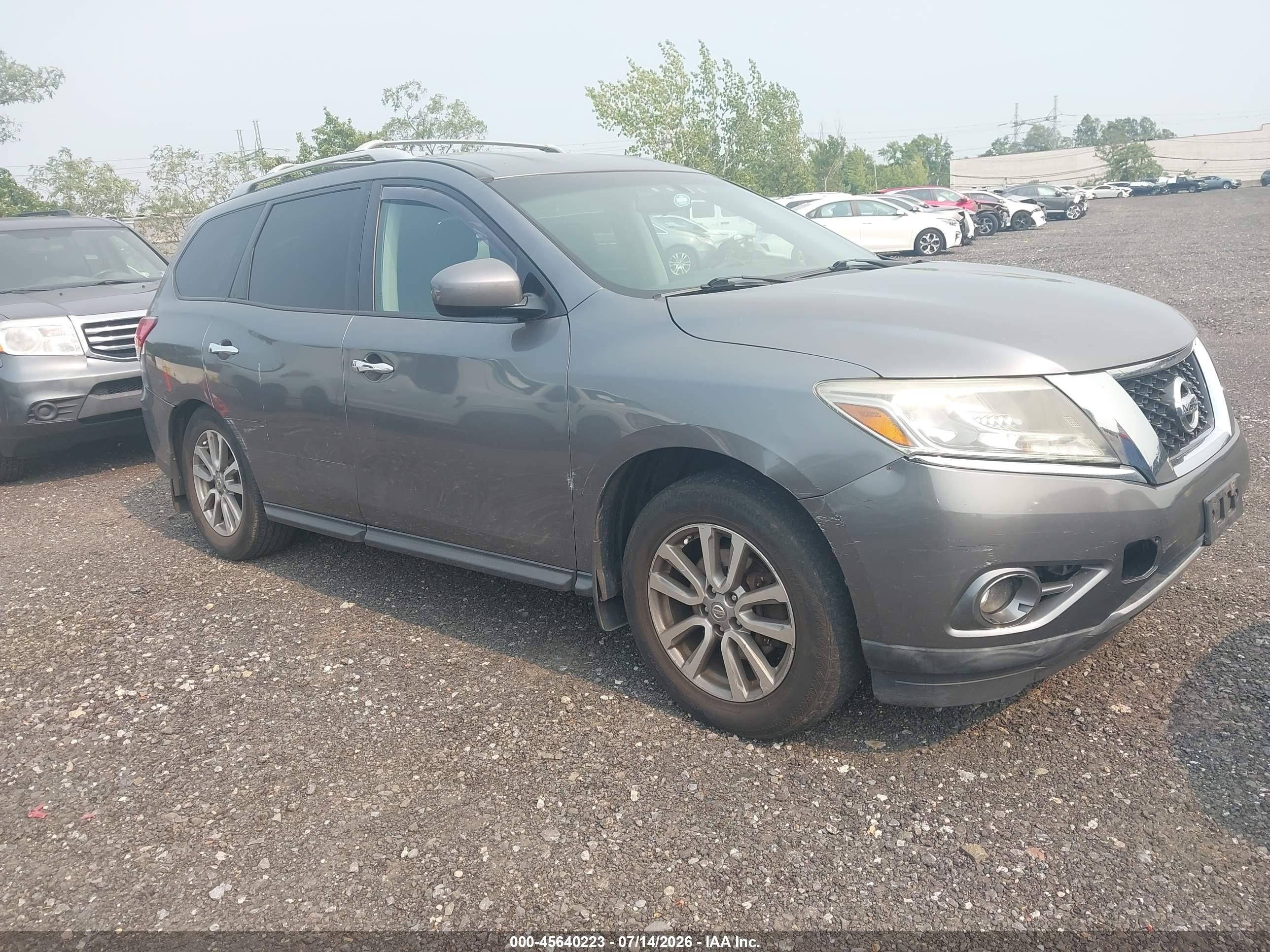 2015 Nissan Pathfinder S Gray vin: 5N1AR2MMXFC695772