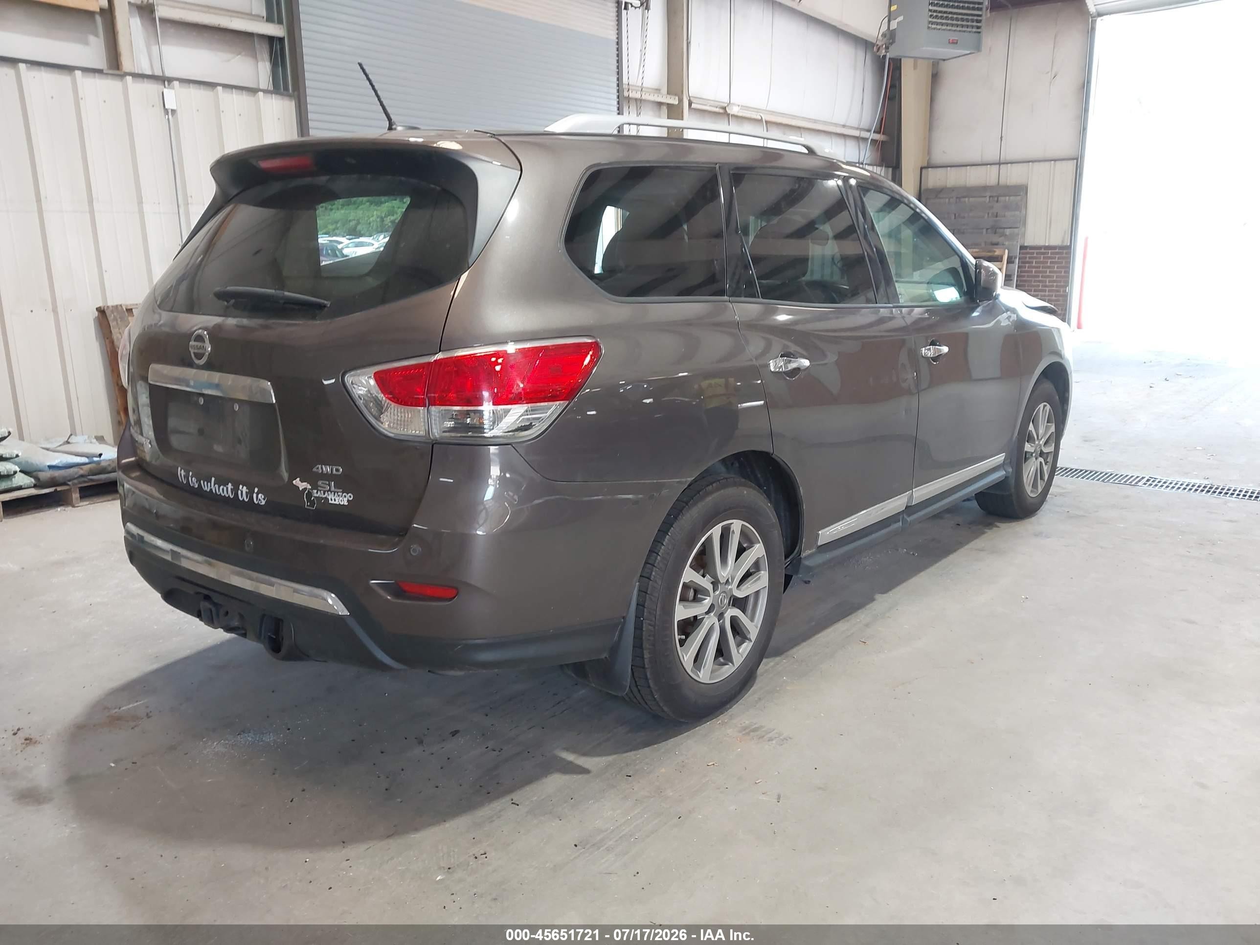 2015 Nissan Pathfinder Sl Brown vin: 5N1AR2MMXFC719620