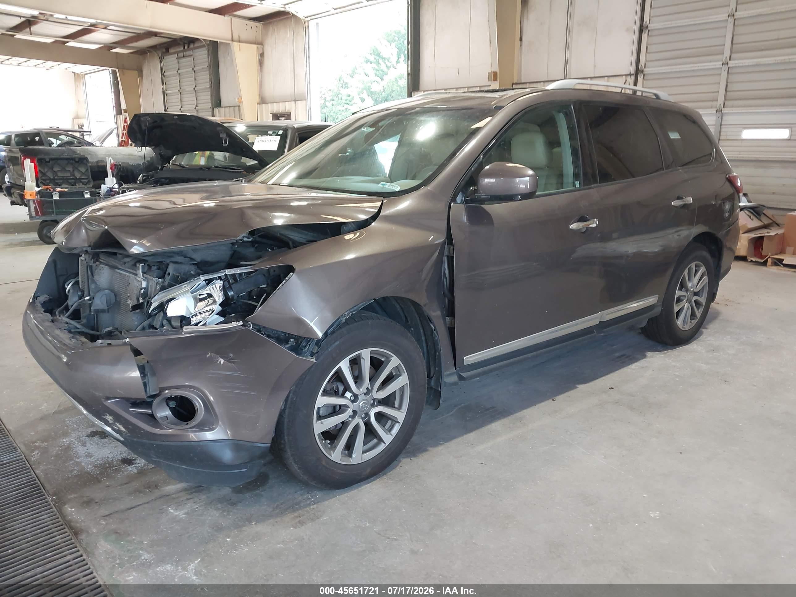 2015 Nissan Pathfinder Sl Brown vin: 5N1AR2MMXFC719620