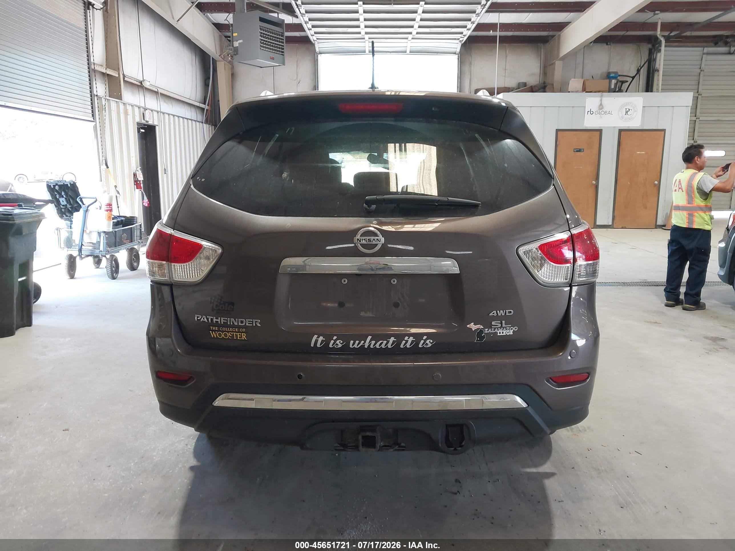 2015 Nissan Pathfinder Sl Brown vin: 5N1AR2MMXFC719620
