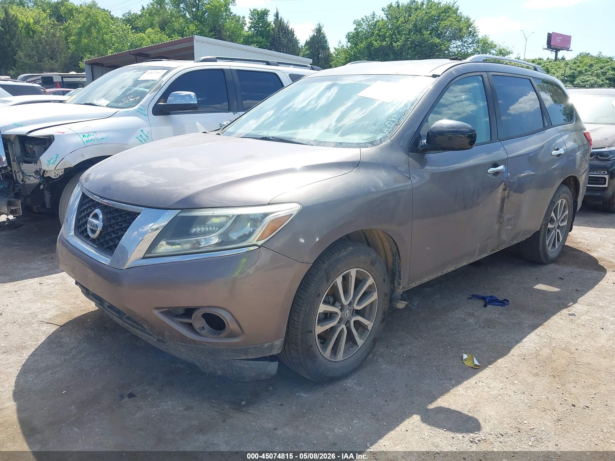 2013 Nissan Pathfinder Sv Gray vin: 5N1AR2MN0DC672460