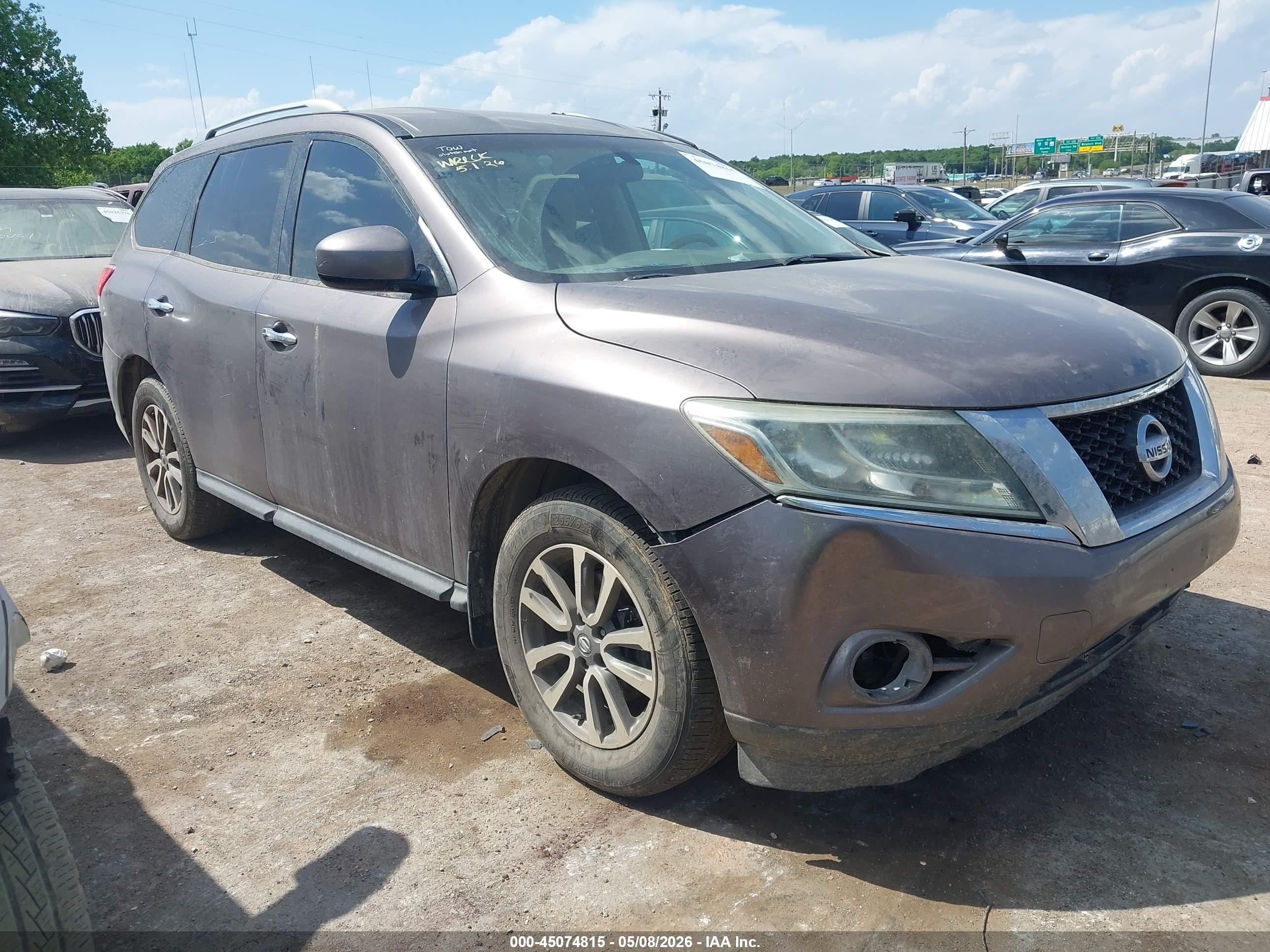 2013 Nissan Pathfinder Sv Gray vin: 5N1AR2MN0DC672460