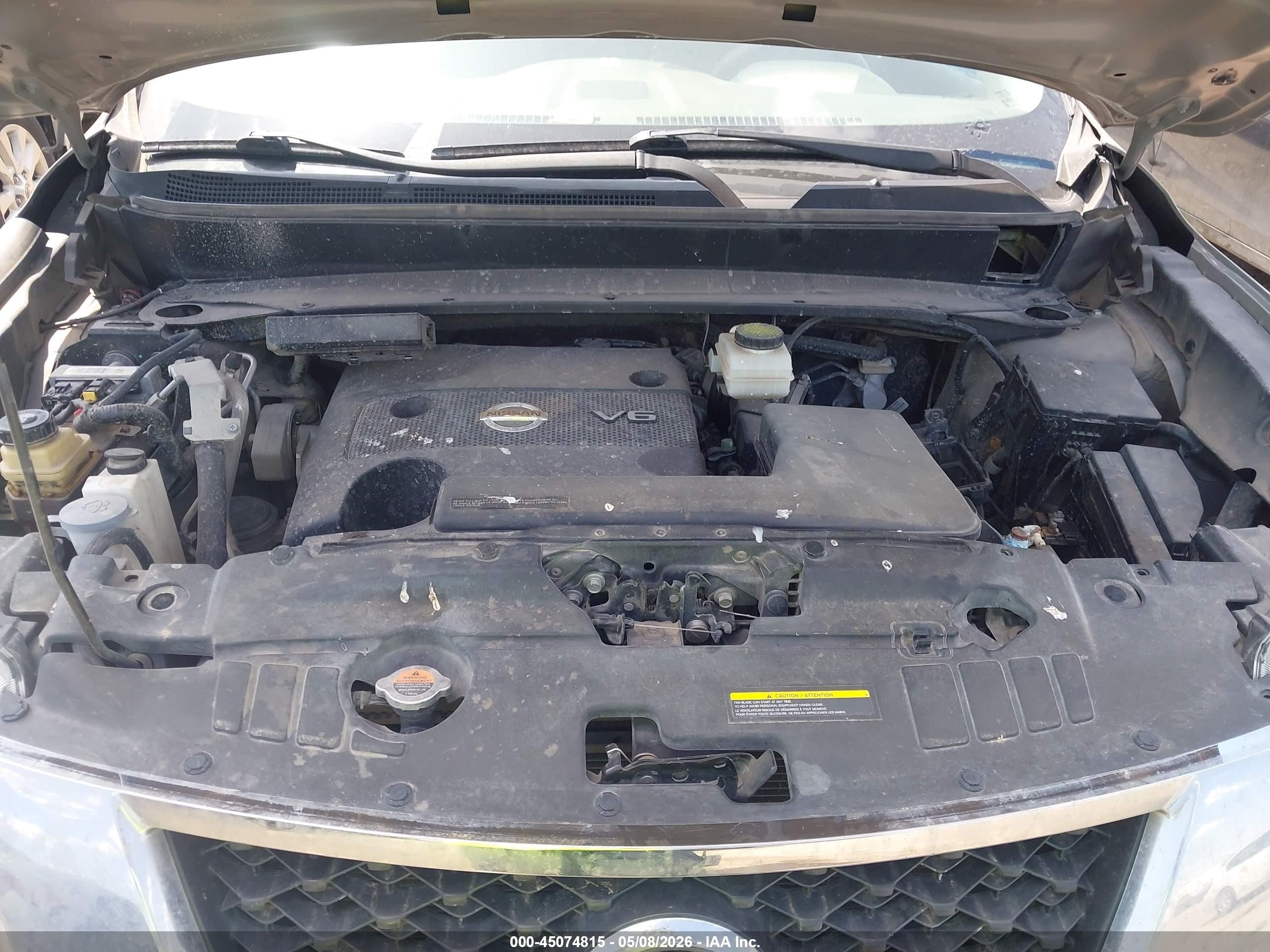 2013 Nissan Pathfinder Sv Gray vin: 5N1AR2MN0DC672460