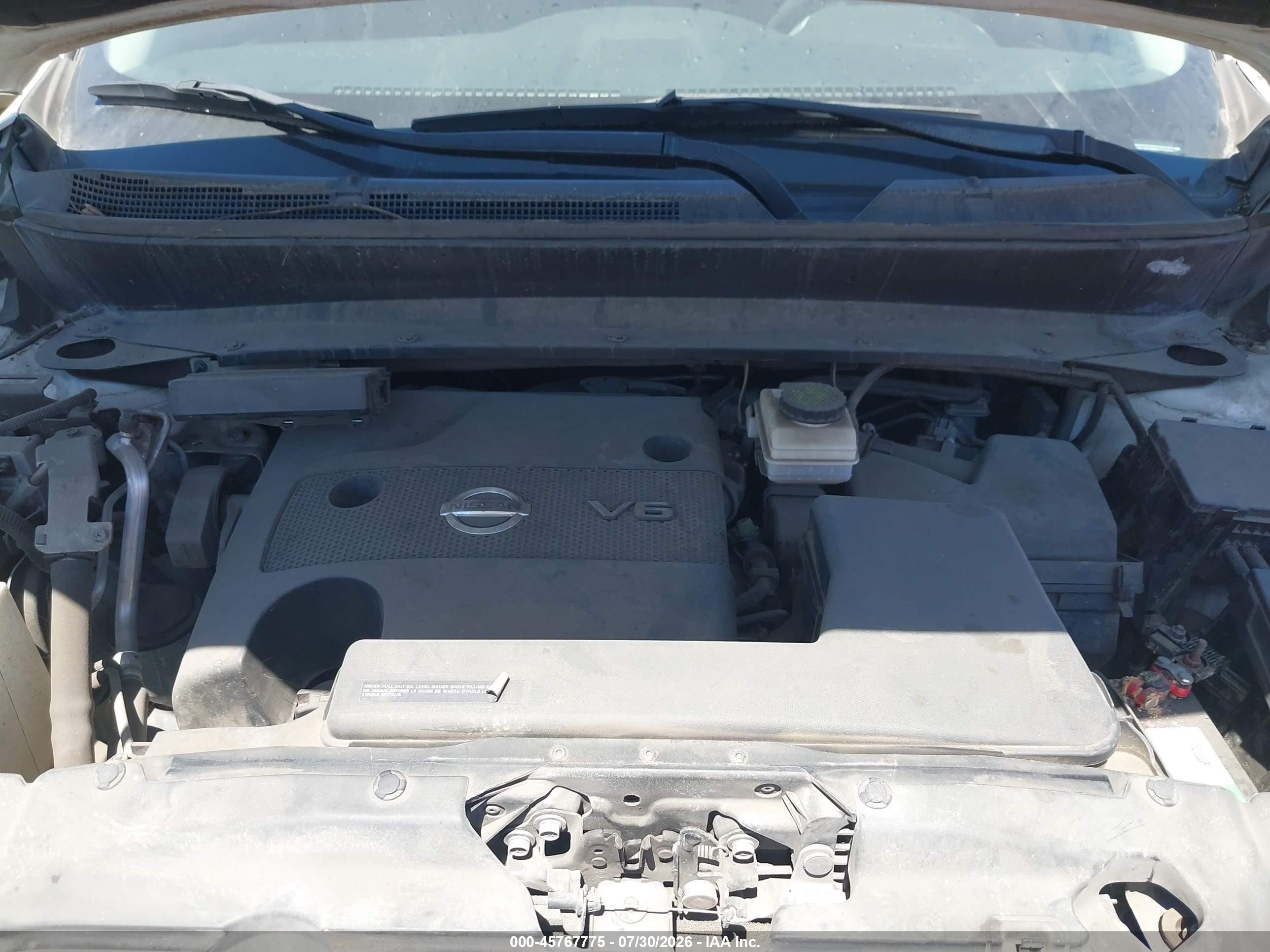 2013 Nissan Pathfinder S White vin: 5N1AR2MN0DC674371