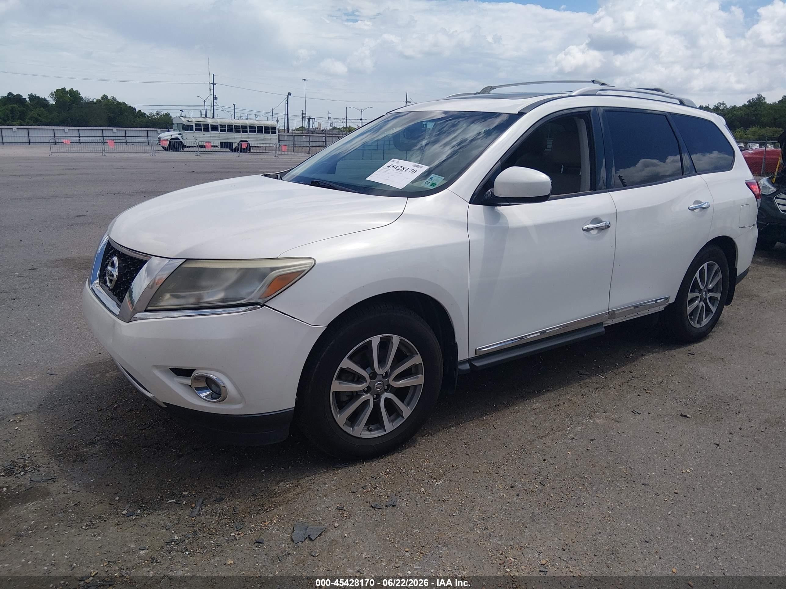 2014 Nissan Pathfinder Sl White vin: 5N1AR2MN0EC619808