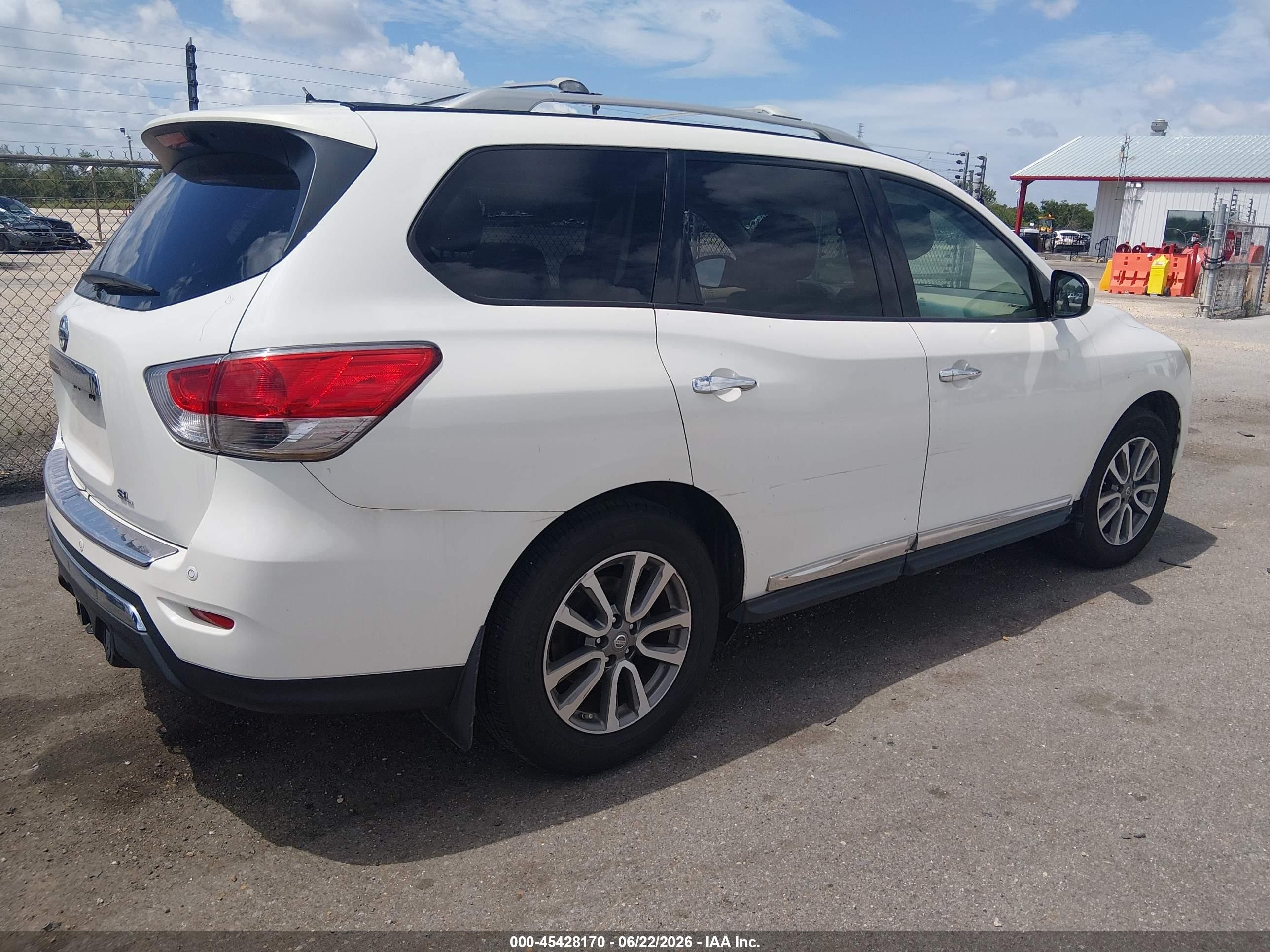 2014 Nissan Pathfinder Sl White vin: 5N1AR2MN0EC619808