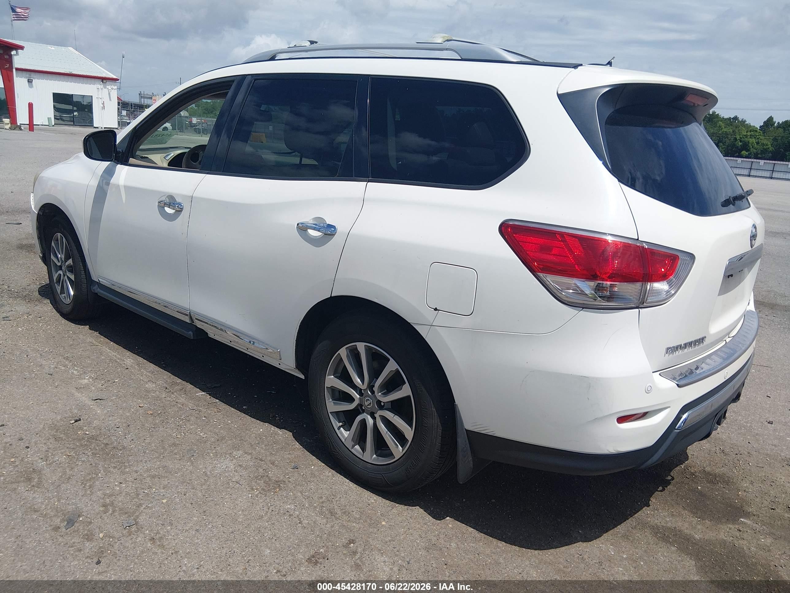 2014 Nissan Pathfinder Sl White vin: 5N1AR2MN0EC619808