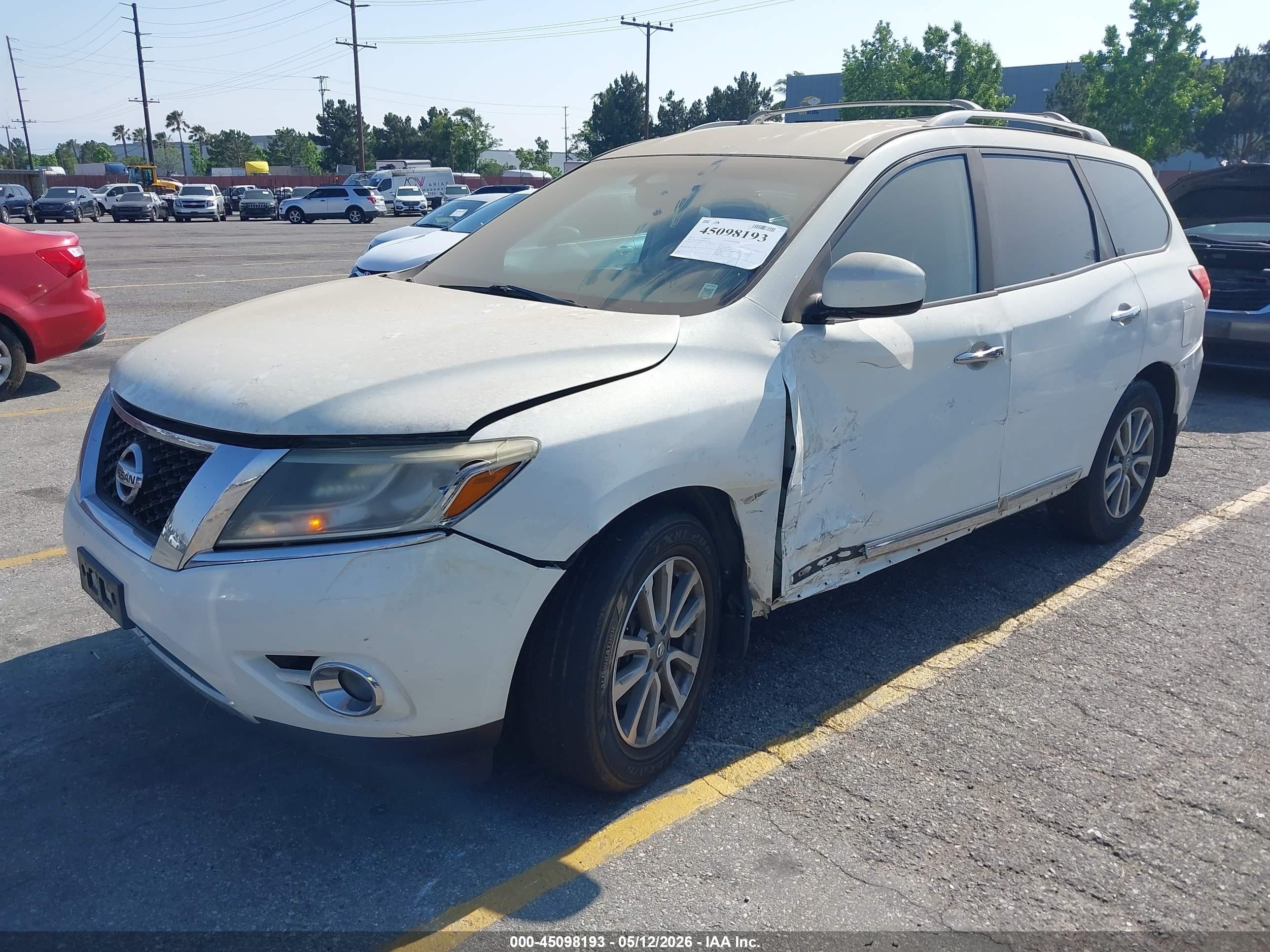 2014 Nissan Pathfinder Sl White vin: 5N1AR2MN0EC636768