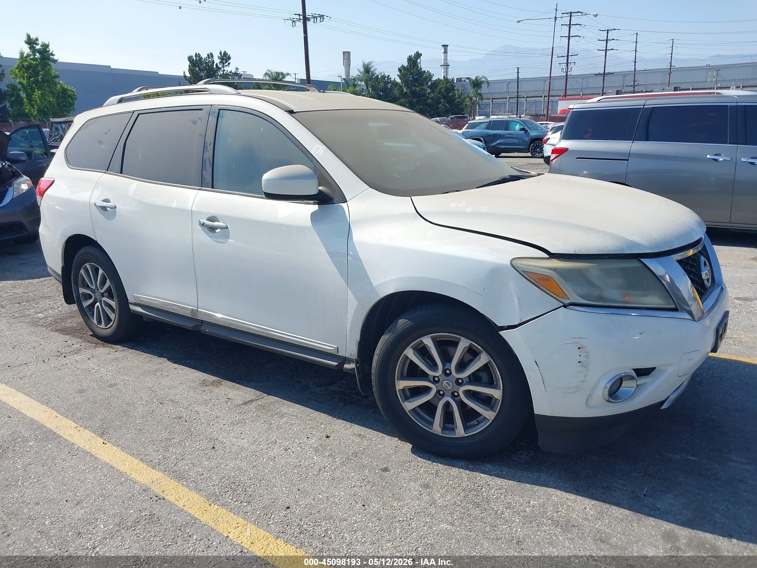 2014 Nissan Pathfinder Sl White vin: 5N1AR2MN0EC636768