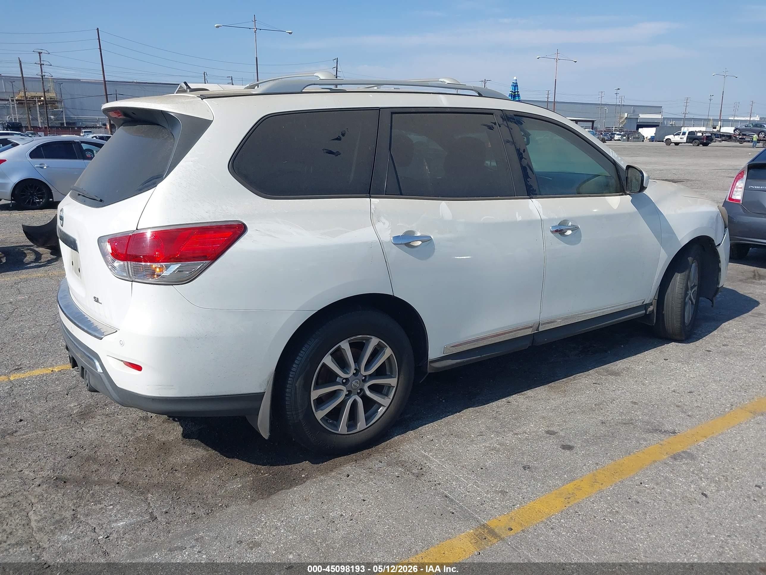 2014 Nissan Pathfinder Sl White vin: 5N1AR2MN0EC636768
