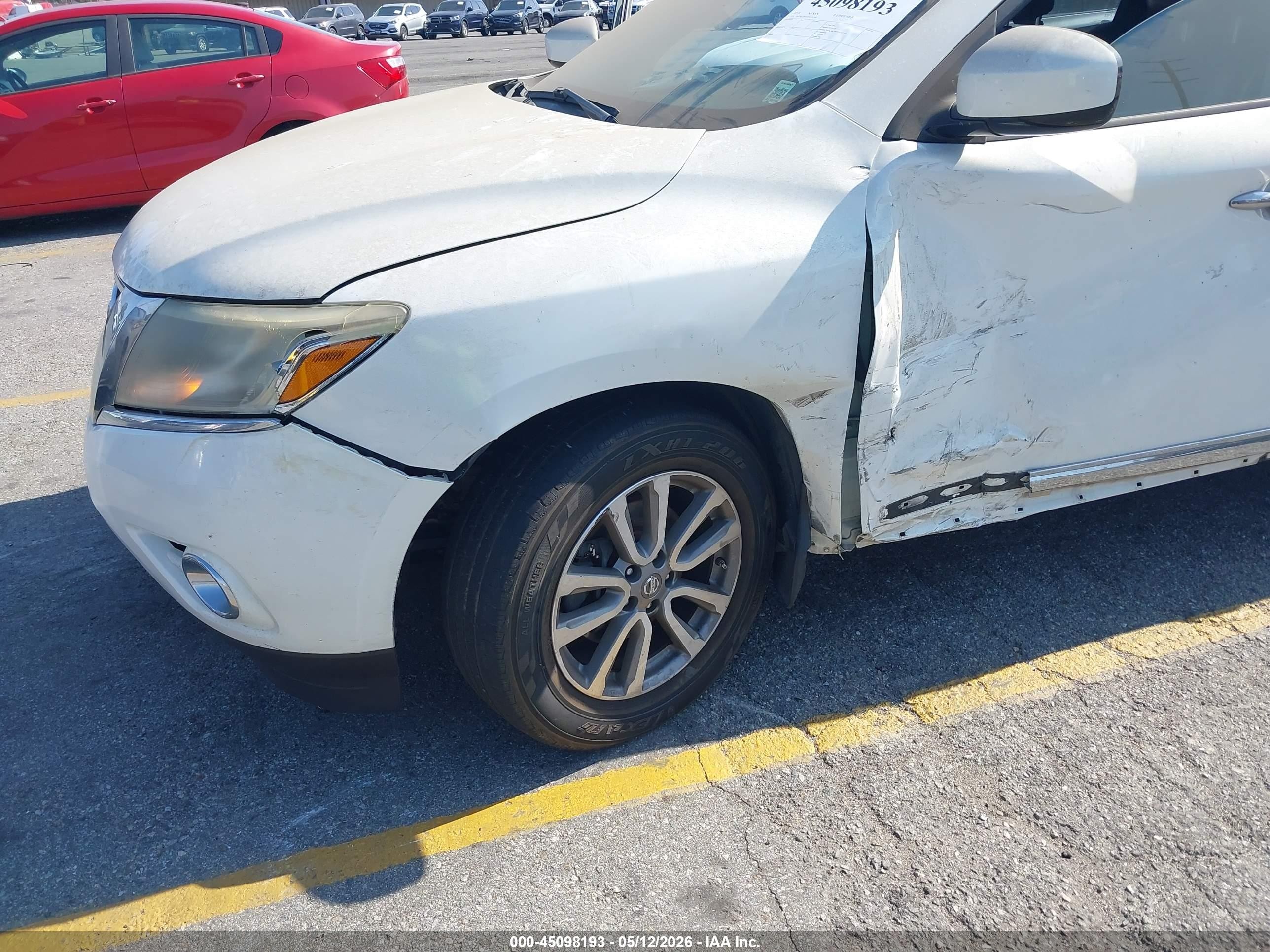 2014 Nissan Pathfinder Sl White vin: 5N1AR2MN0EC636768