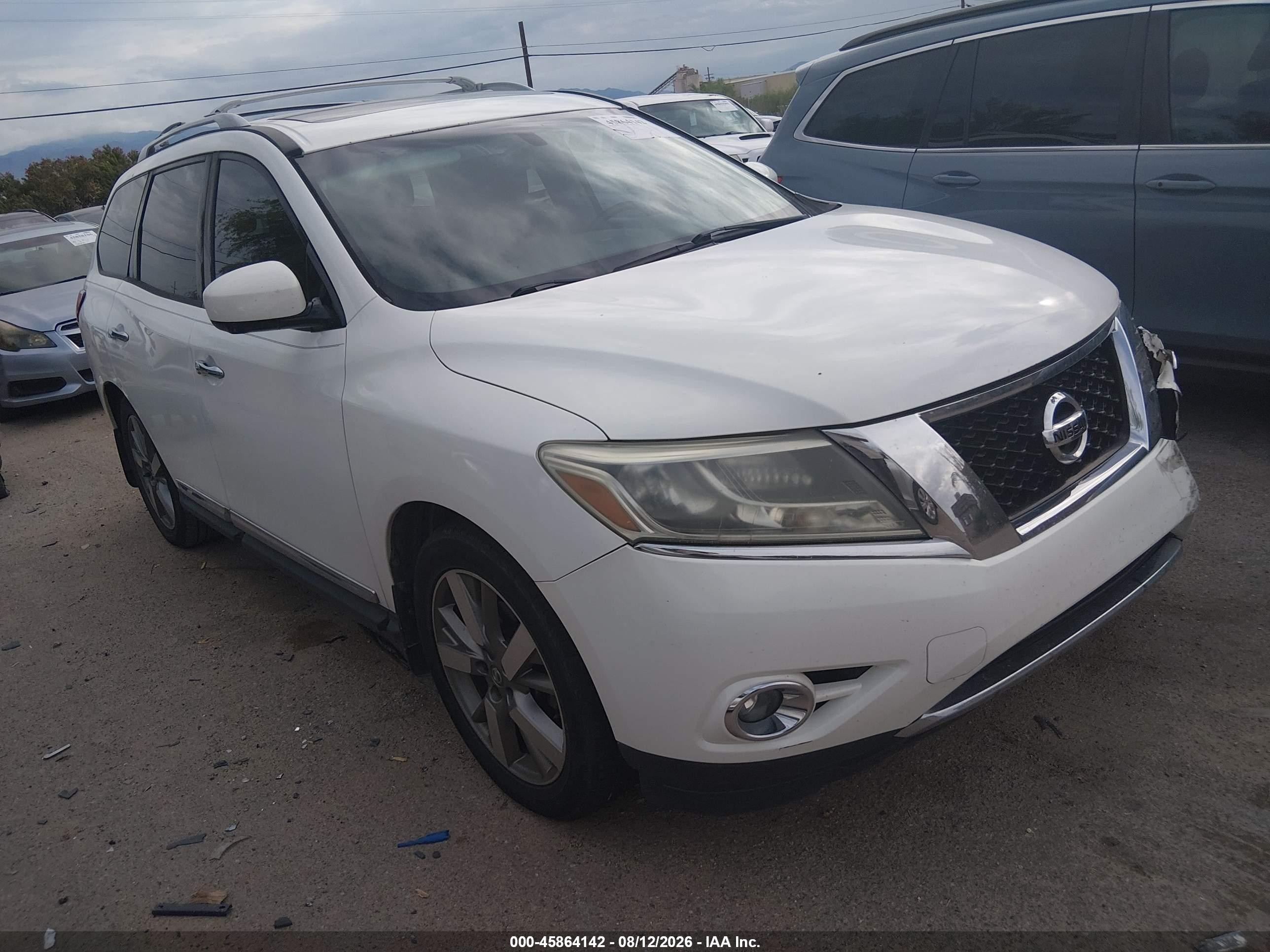 2014 Nissan Pathfinder Platinum Белый vin: 5N1AR2MN0EC641971