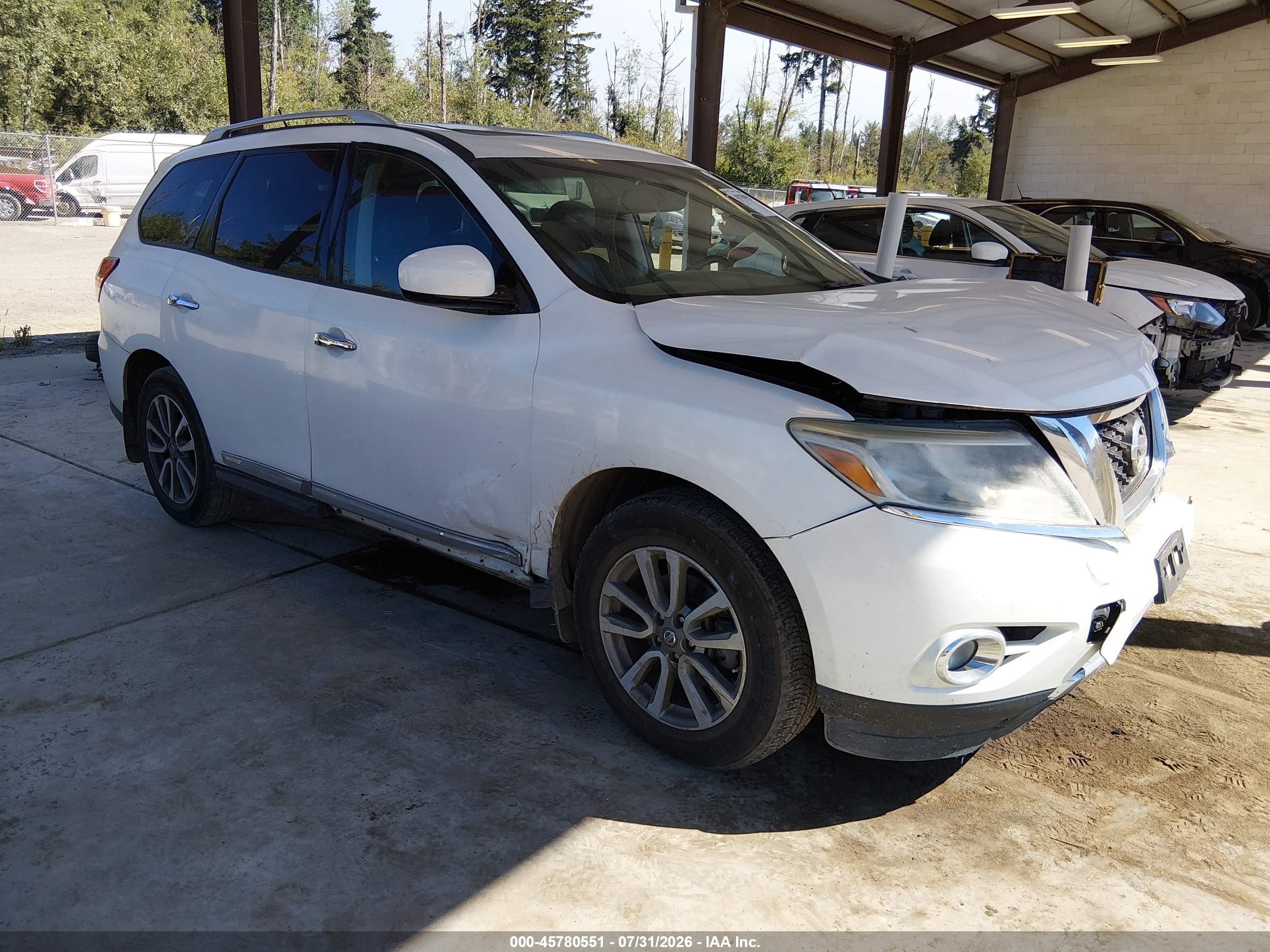 2014 Nissan Pathfinder Sl Белый vin: 5N1AR2MN0EC676218