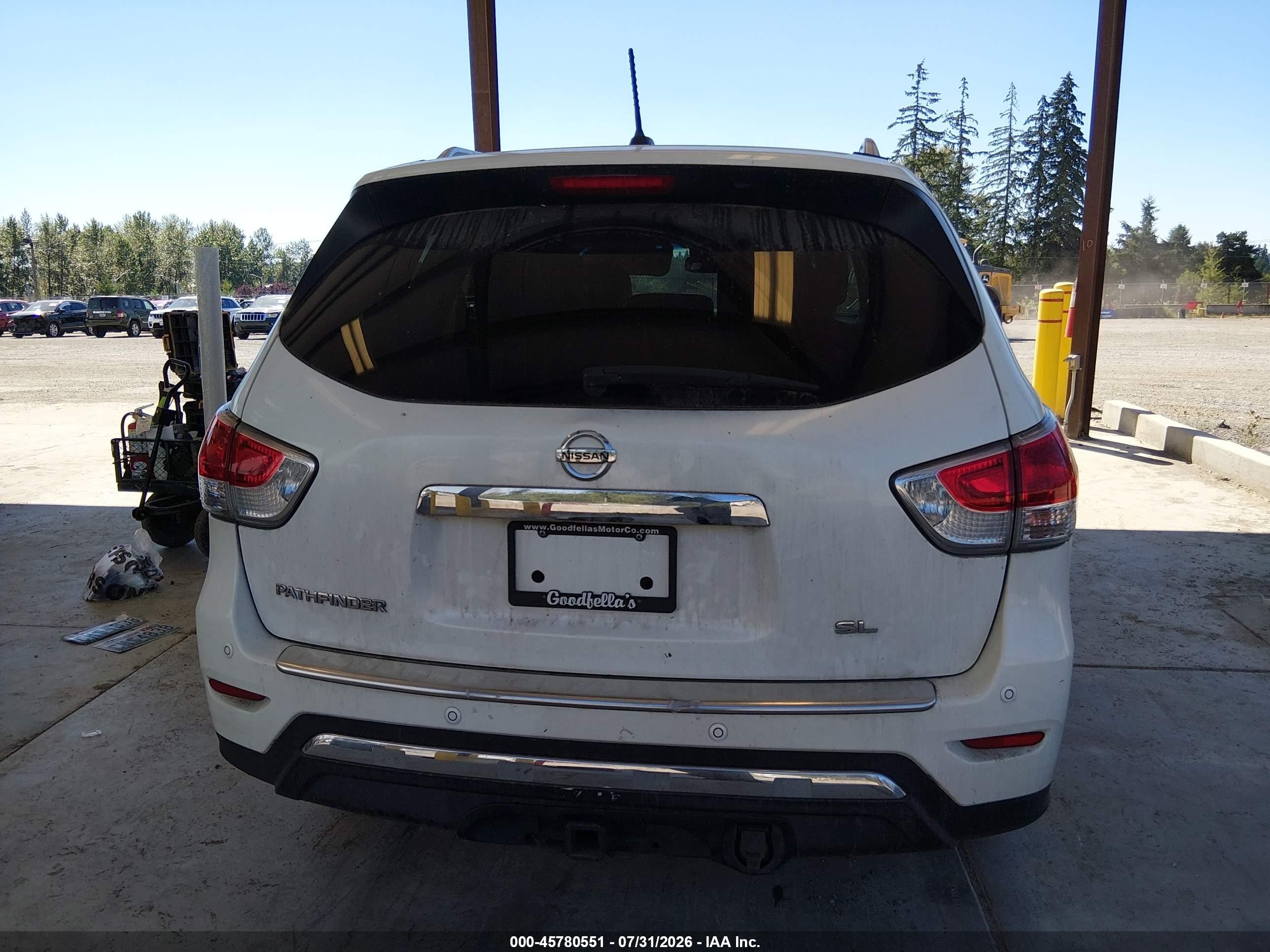 2014 Nissan Pathfinder Sl White vin: 5N1AR2MN0EC676218