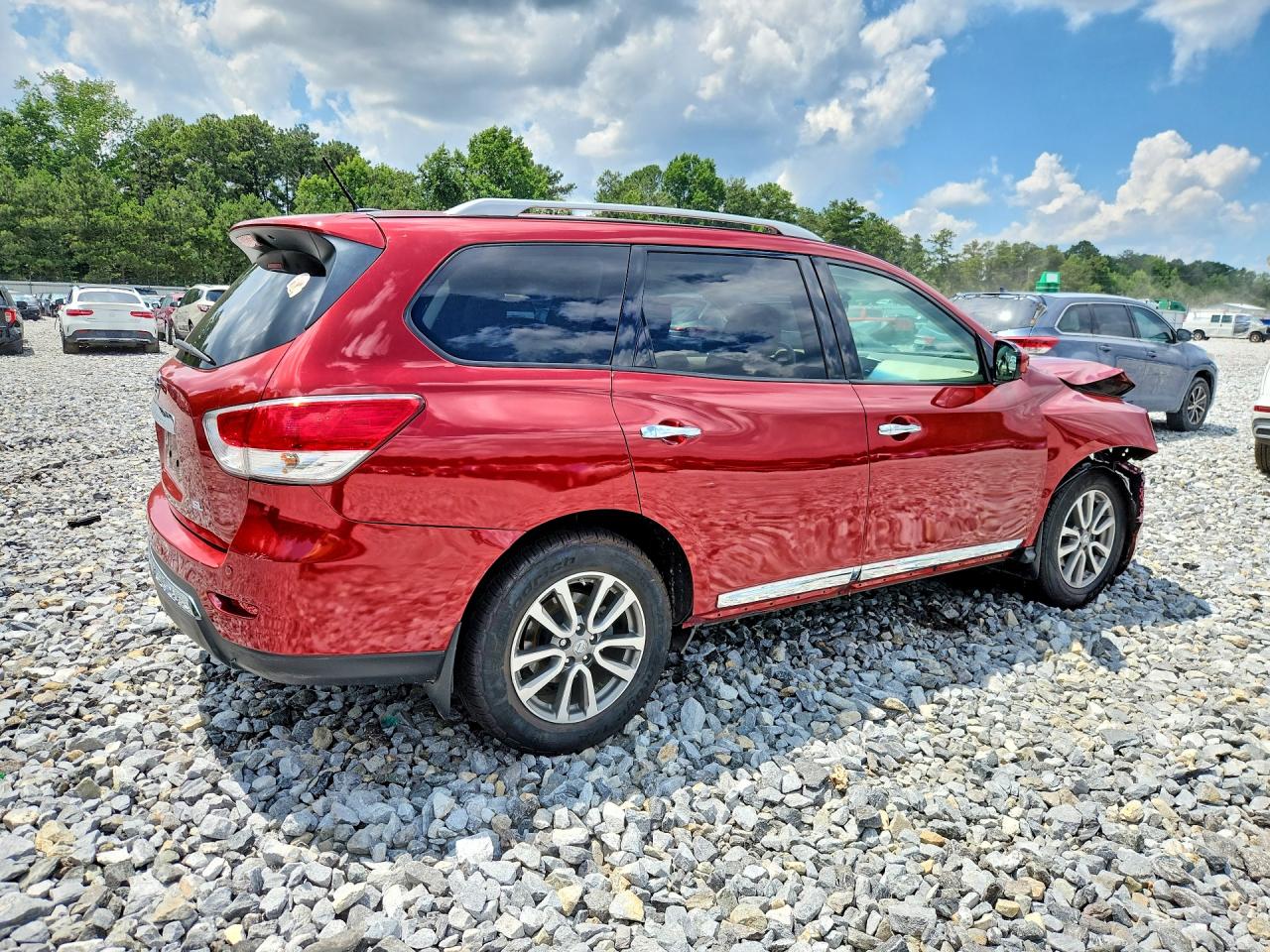 2014 Nissan Pathfinder Sl Red vin: 5N1AR2MN0EC697473