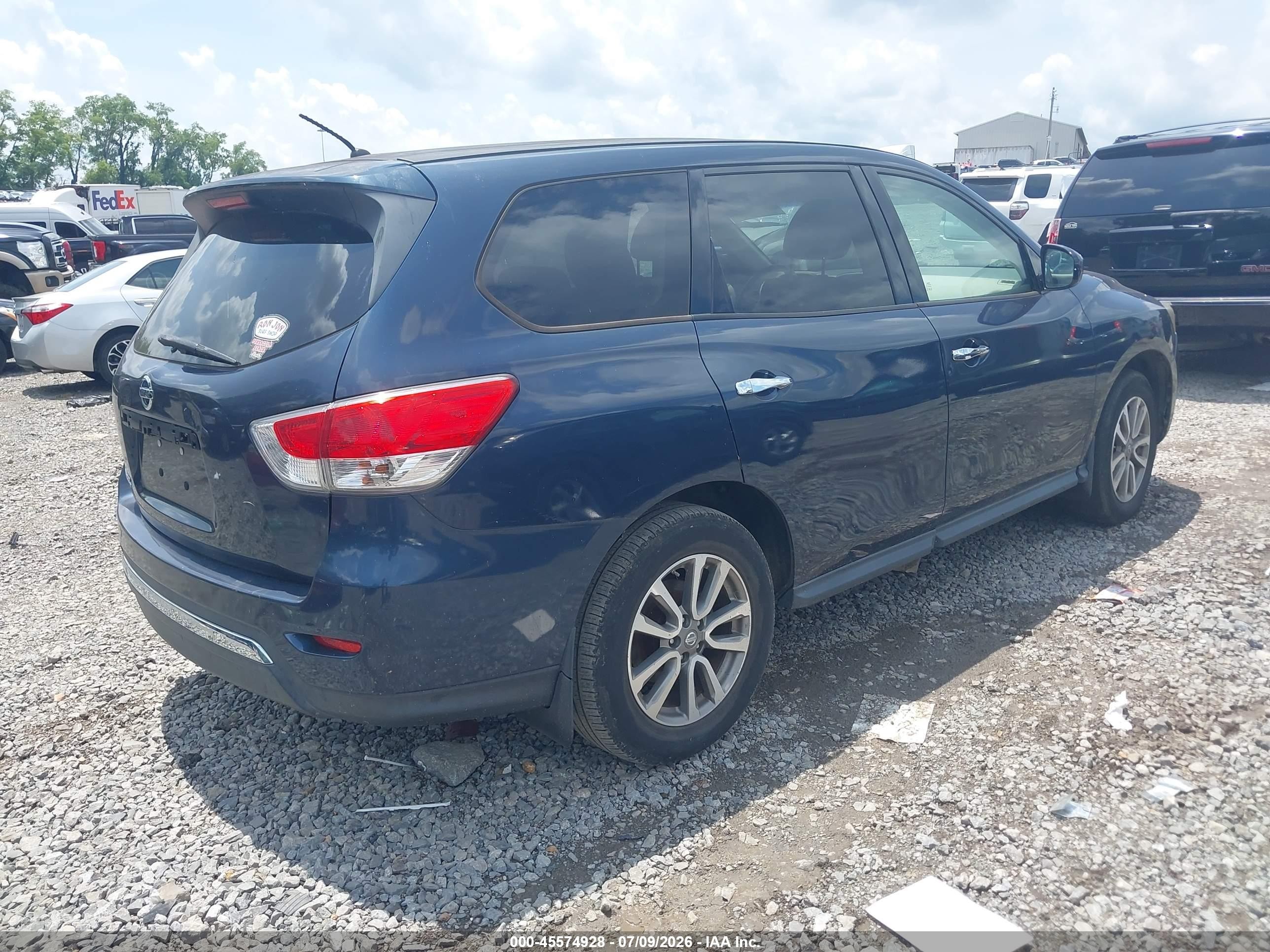 2014 Nissan Pathfinder S Blue vin: 5N1AR2MN0EC726650