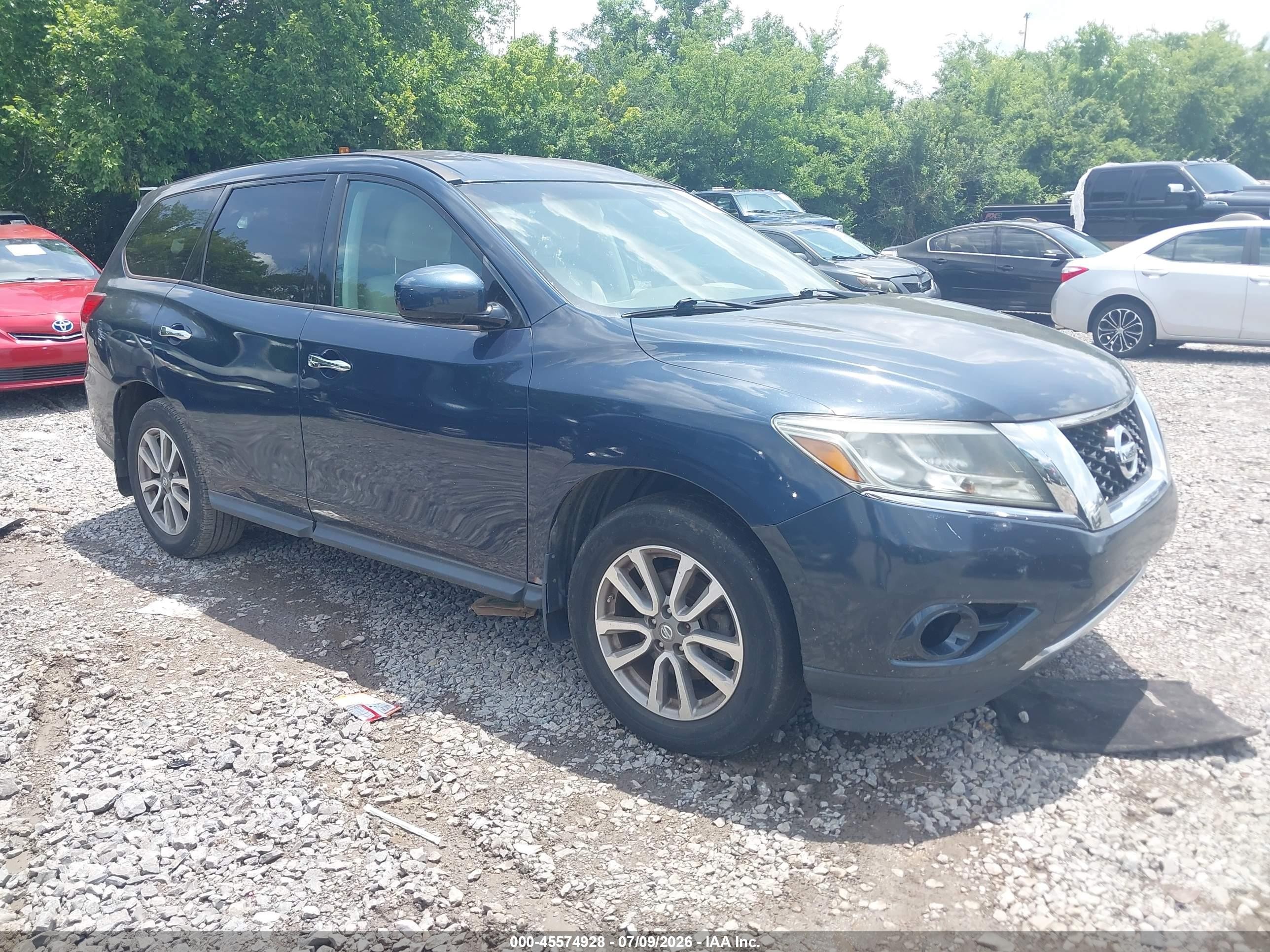 2014 Nissan Pathfinder S Blue vin: 5N1AR2MN0EC726650