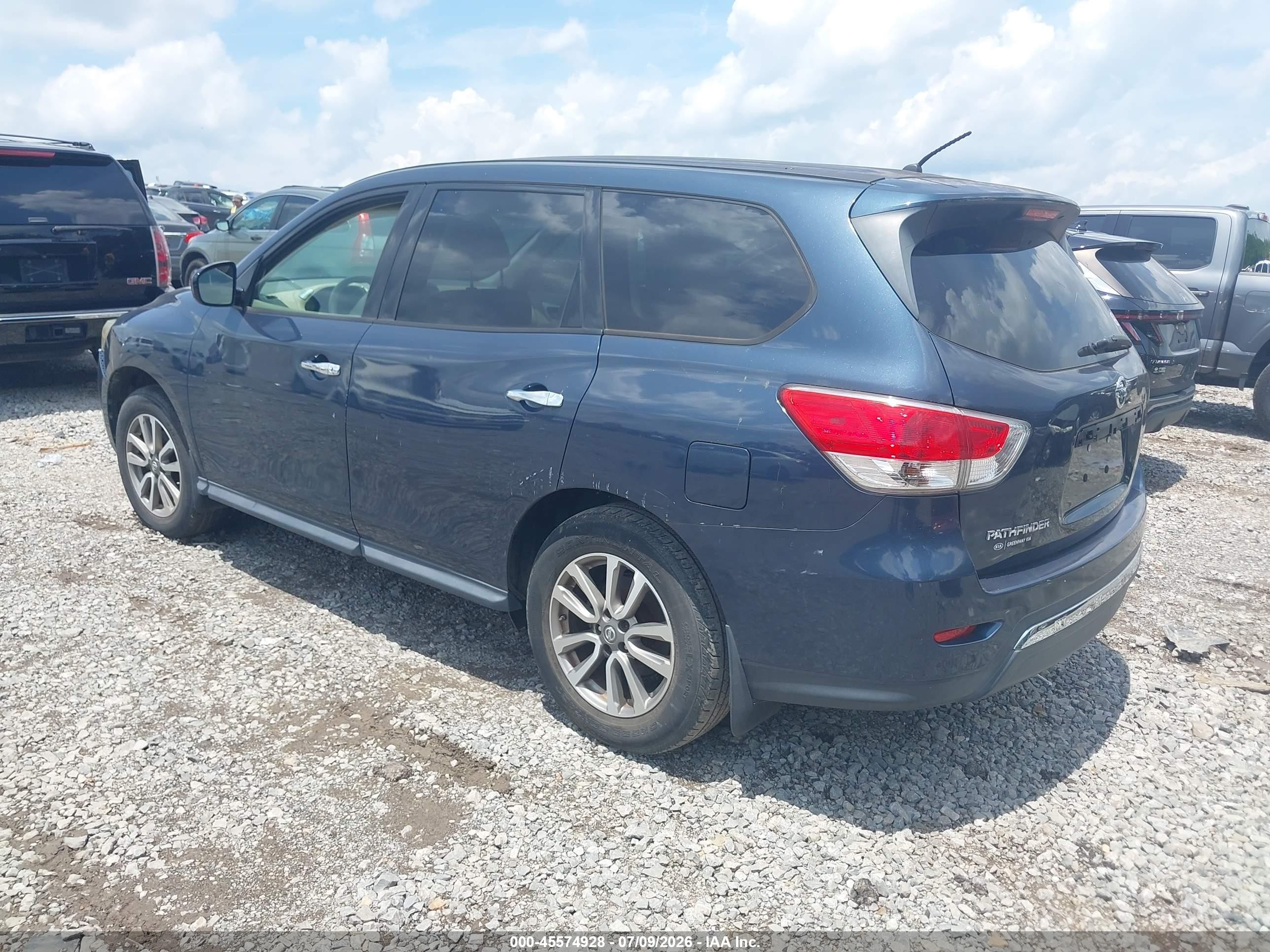 2014 Nissan Pathfinder S Blue vin: 5N1AR2MN0EC726650
