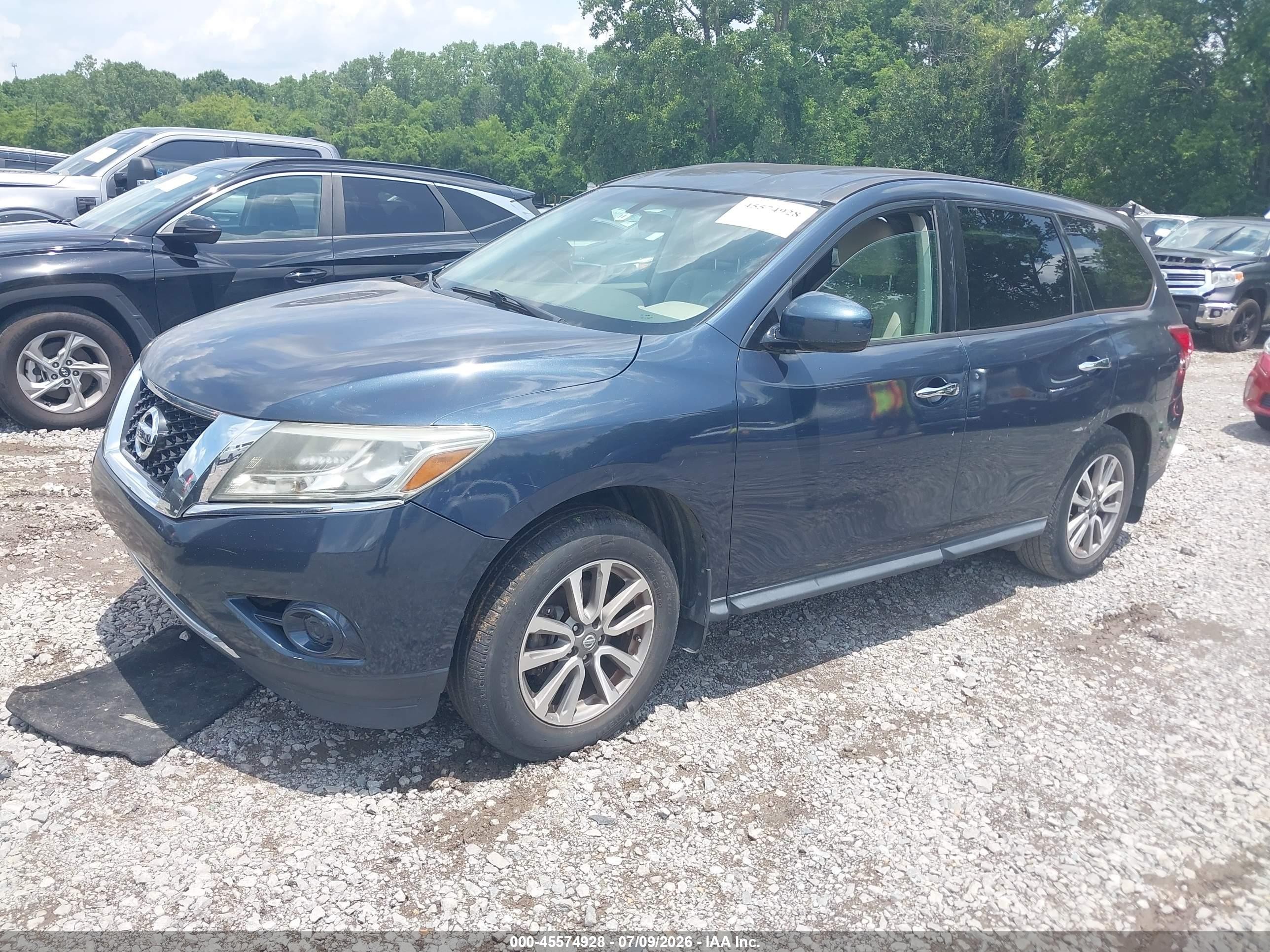 2014 Nissan Pathfinder S Blue vin: 5N1AR2MN0EC726650