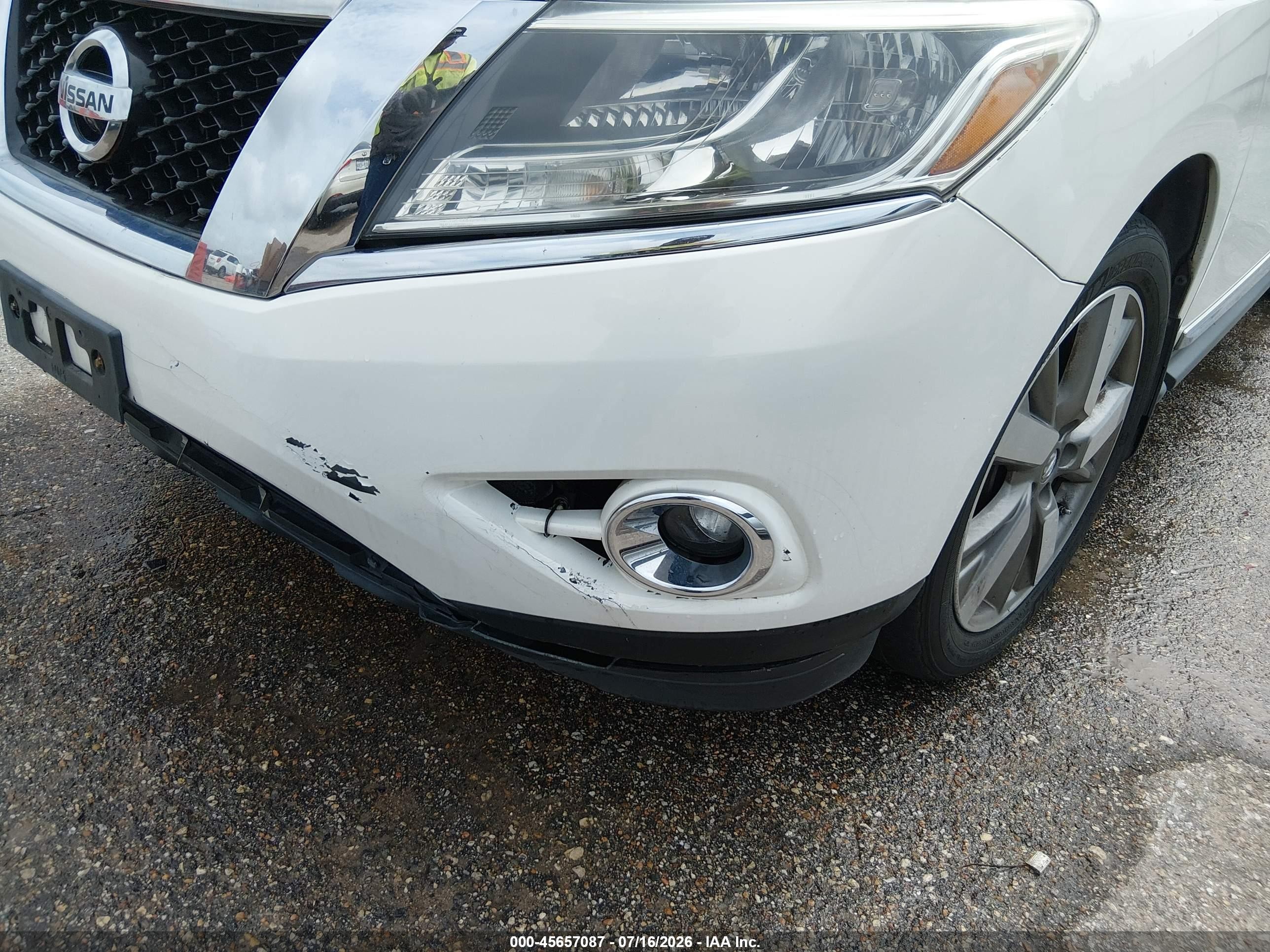 2014 Nissan Pathfinder Platinum White vin: 5N1AR2MN0EC728558