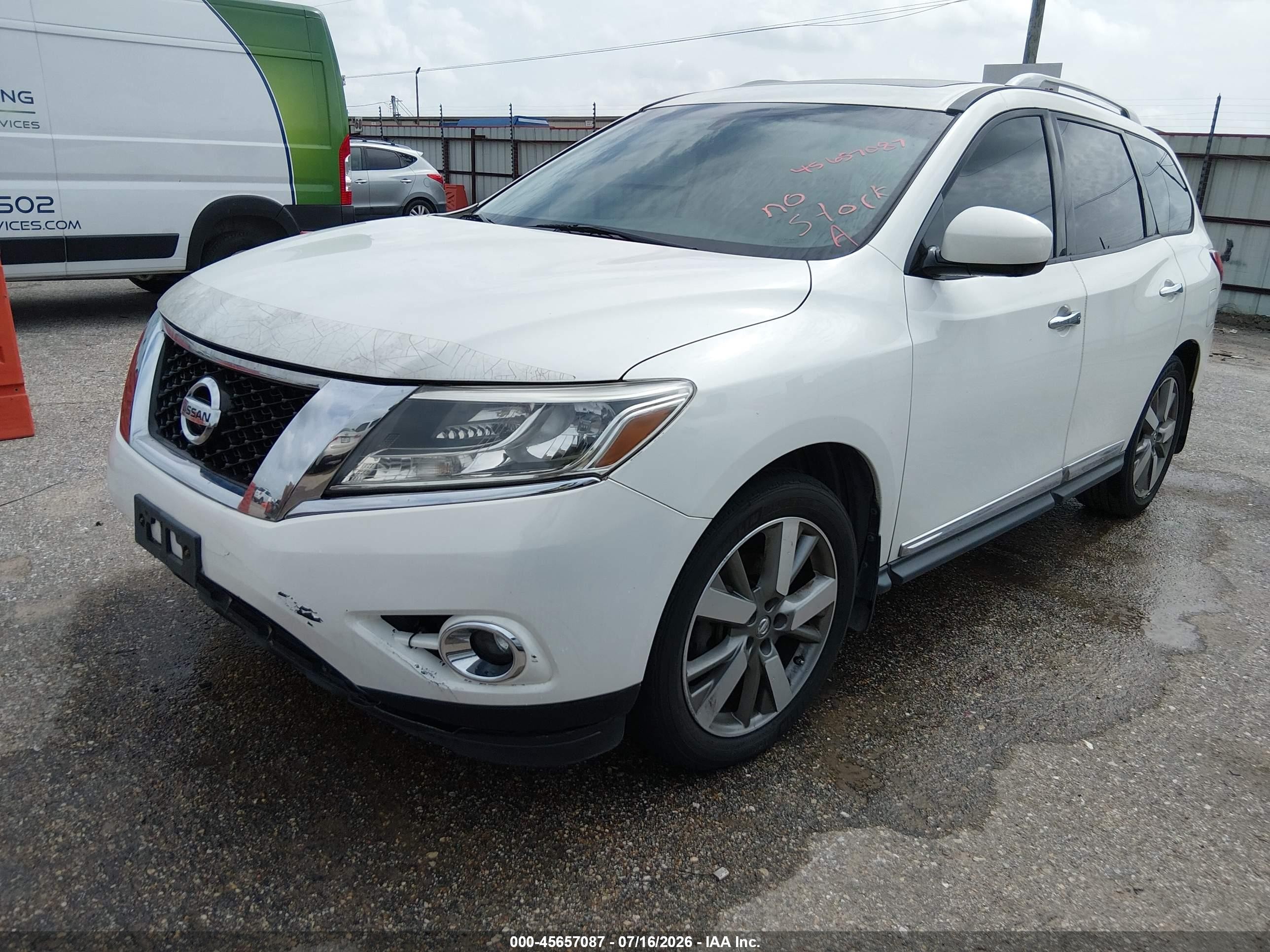 2014 Nissan Pathfinder Platinum White vin: 5N1AR2MN0EC728558