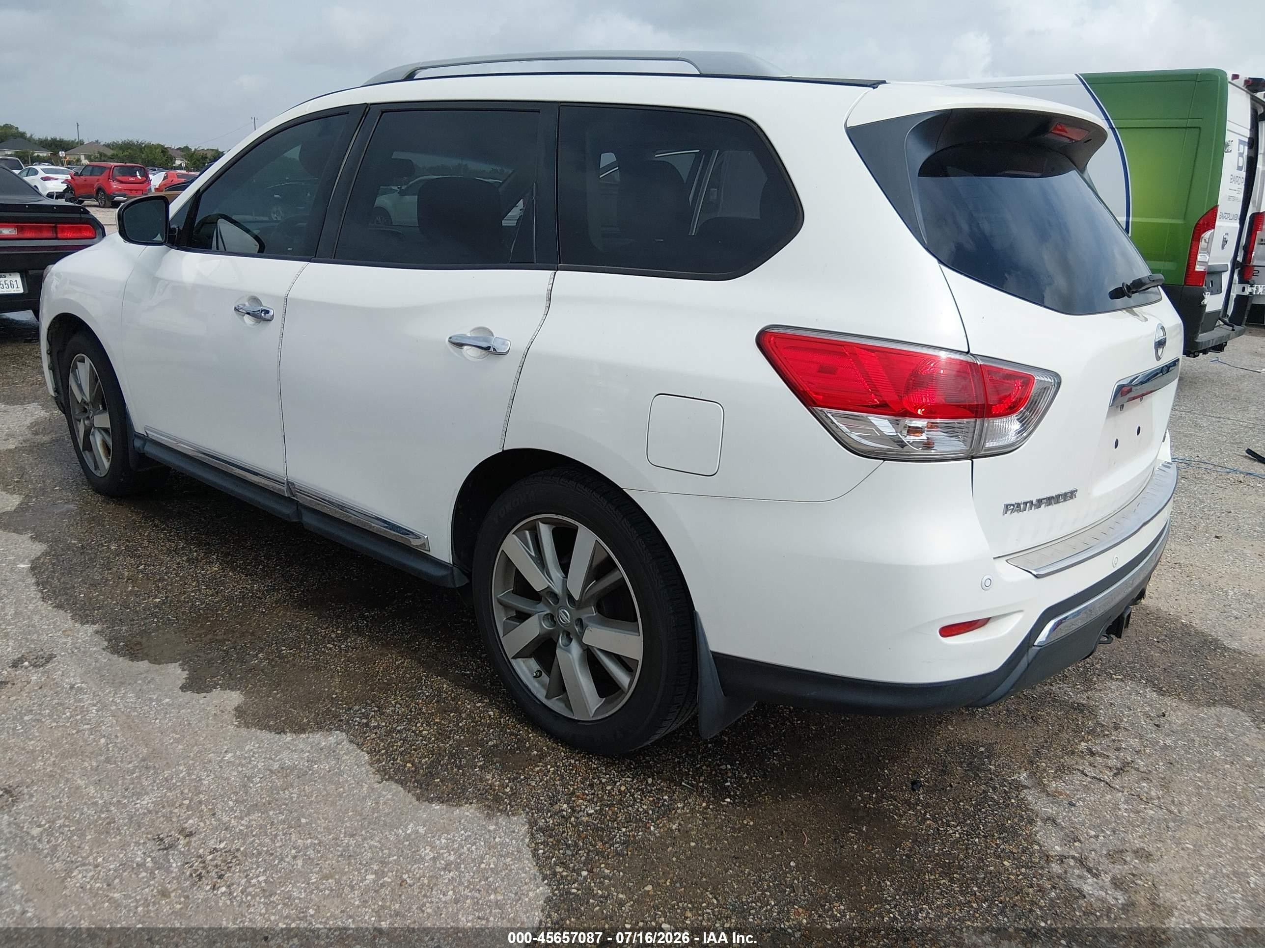 2014 Nissan Pathfinder Platinum White vin: 5N1AR2MN0EC728558