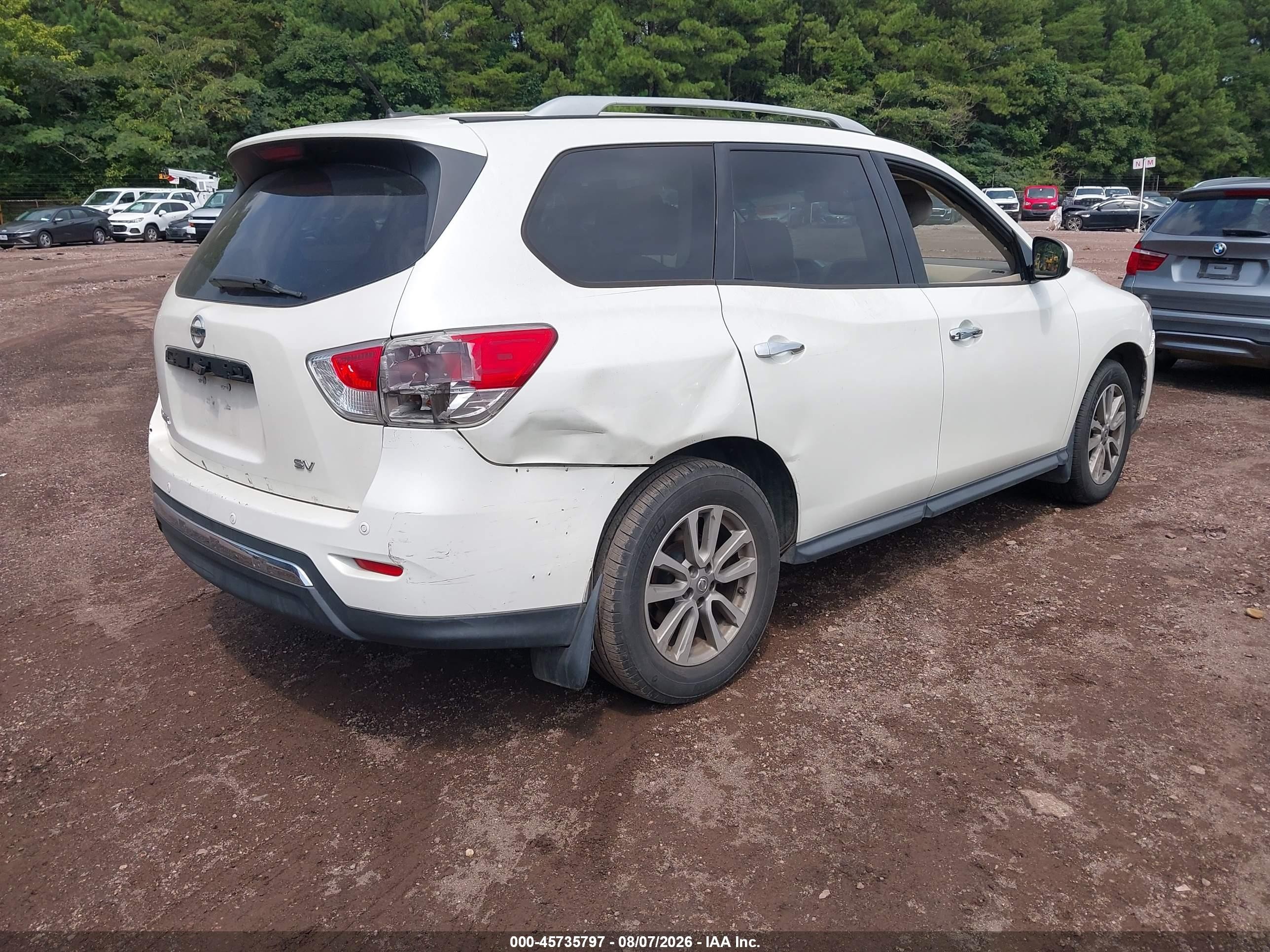 2015 Nissan Pathfinder Sv White vin: 5N1AR2MN0FC691822