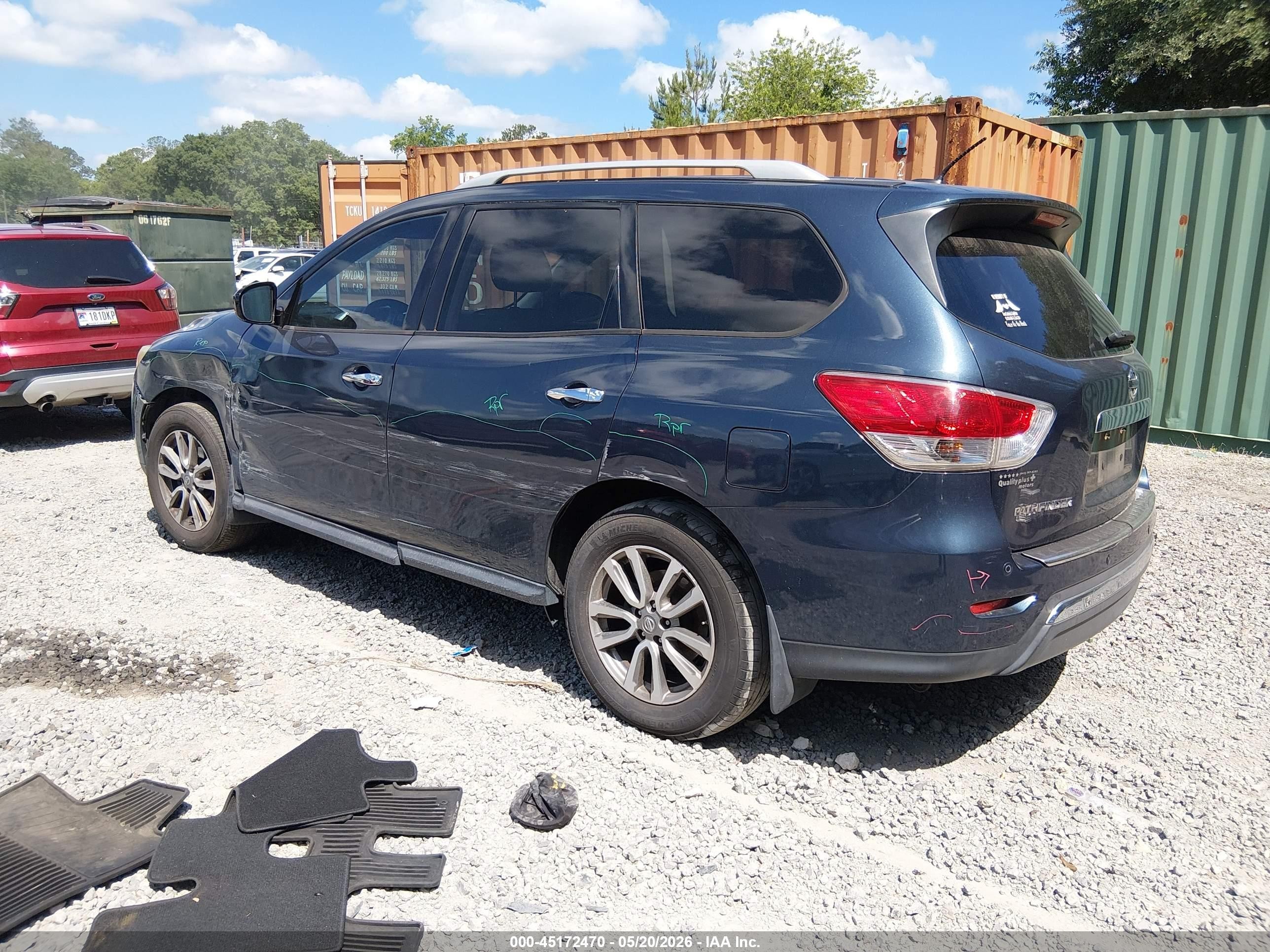 2015 Nissan Pathfinder Sv Blue vin: 5N1AR2MN0FC692727