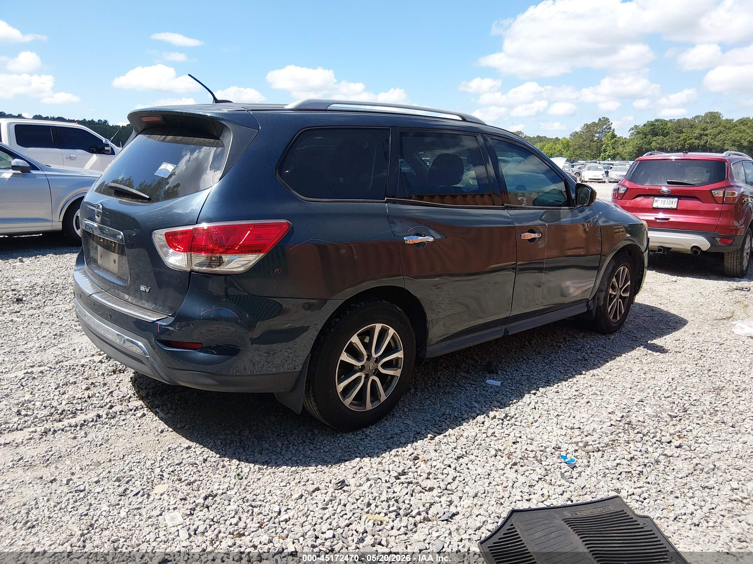 2015 Nissan Pathfinder Sv Blue vin: 5N1AR2MN0FC692727
