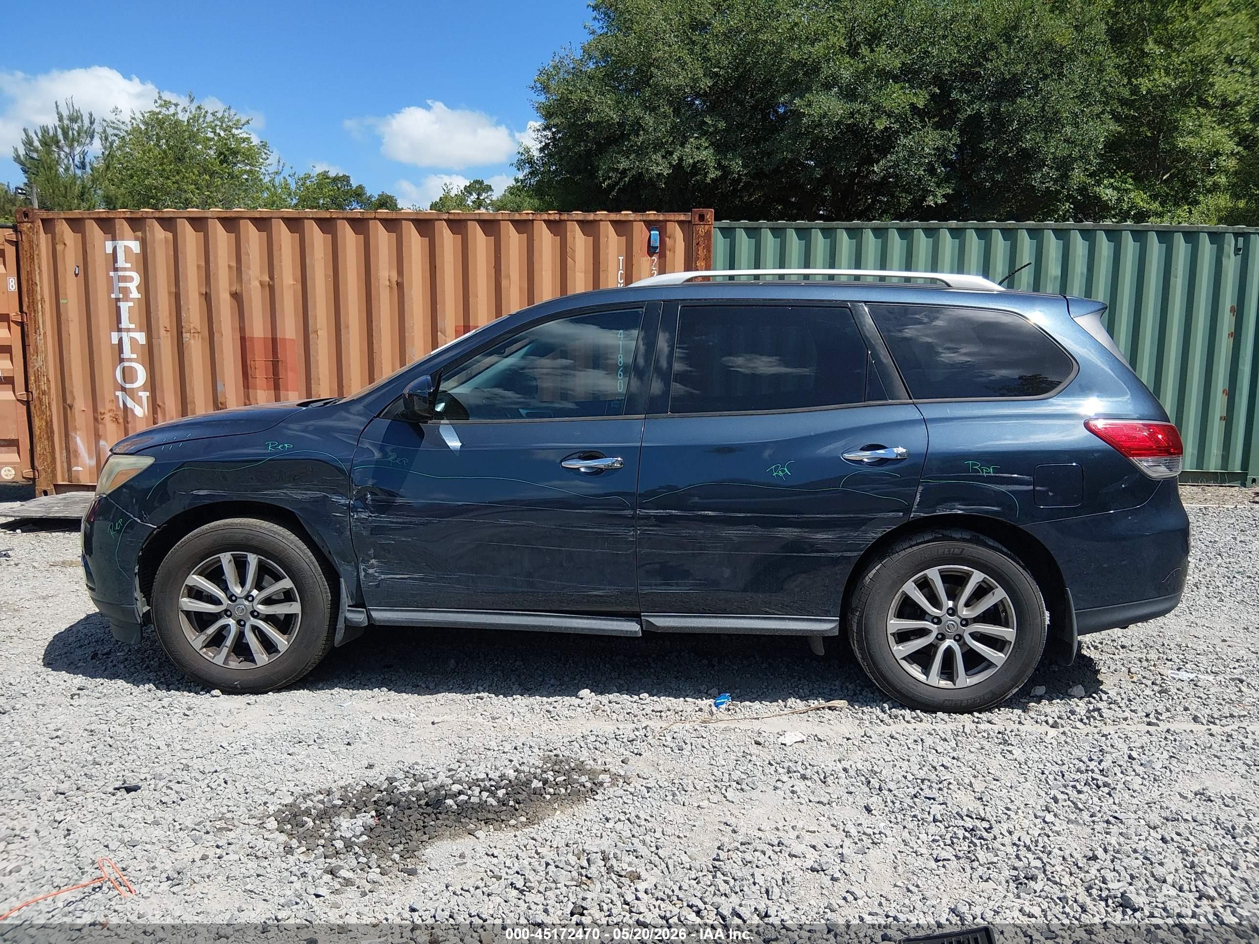 2015 Nissan Pathfinder Sv Blue vin: 5N1AR2MN0FC692727