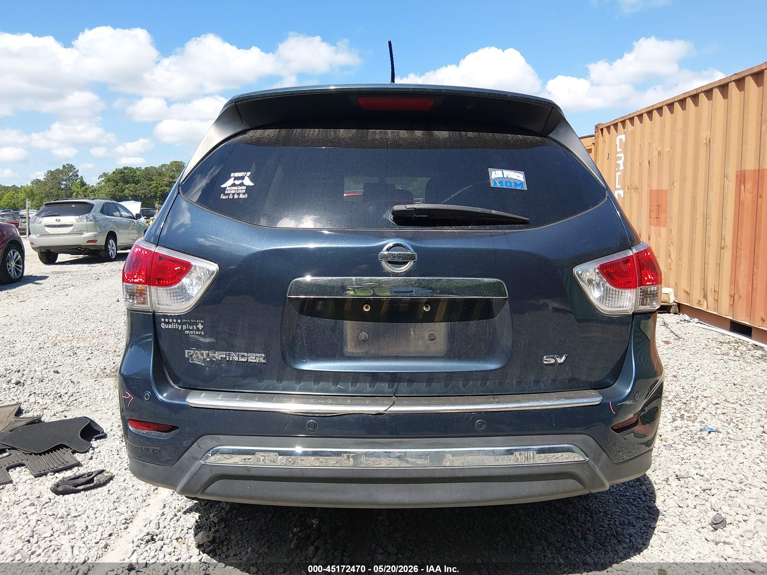 2015 Nissan Pathfinder Sv Blue vin: 5N1AR2MN0FC692727