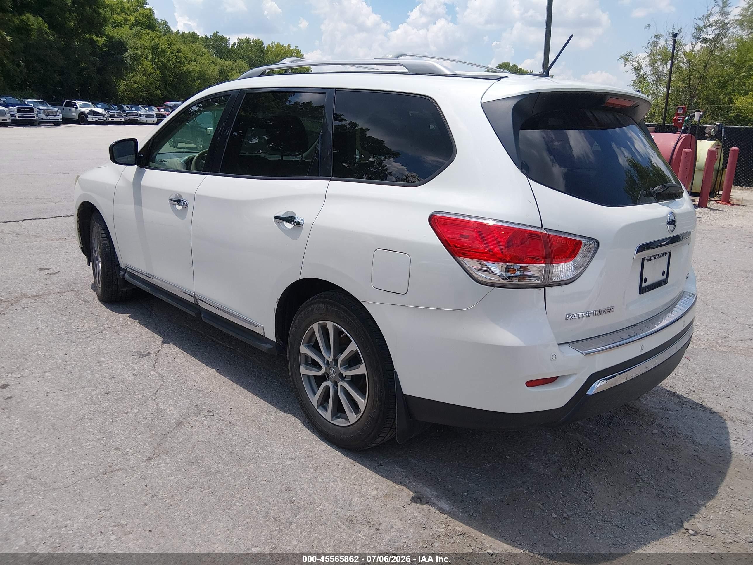 2015 Nissan Pathfinder Sl White vin: 5N1AR2MN0FC703158