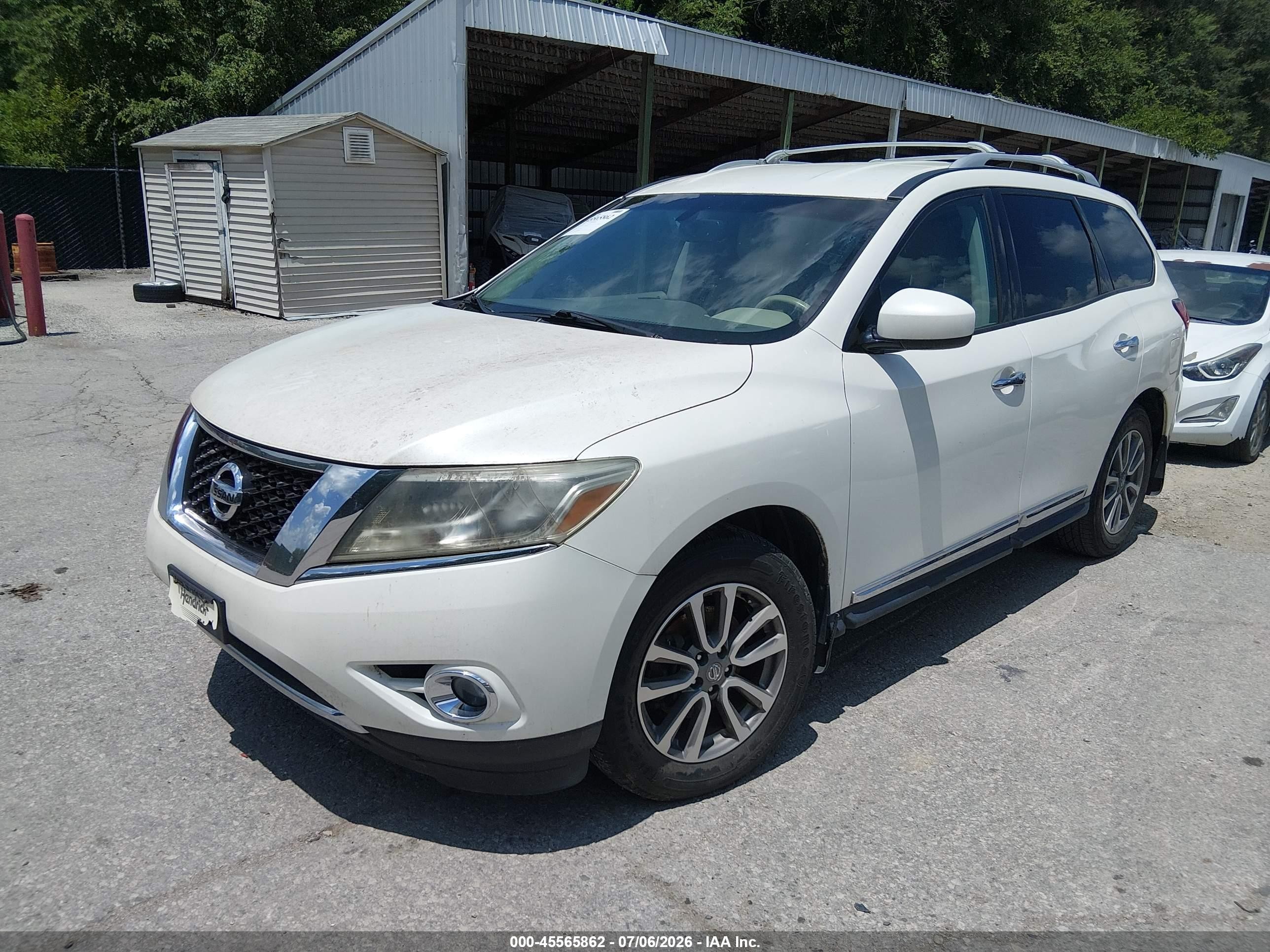2015 Nissan Pathfinder Sl White vin: 5N1AR2MN0FC703158