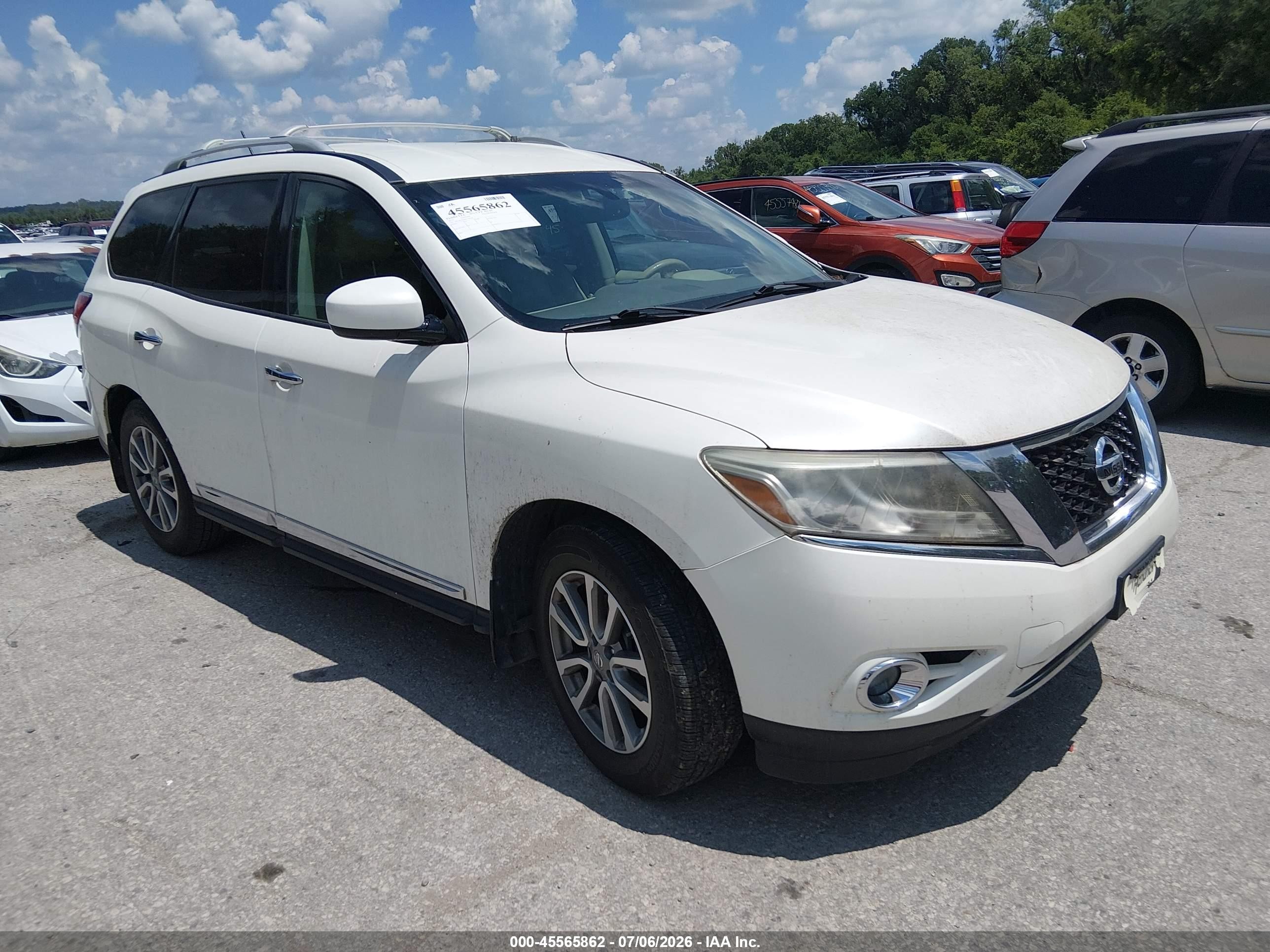 2015 Nissan Pathfinder Sl White vin: 5N1AR2MN0FC703158