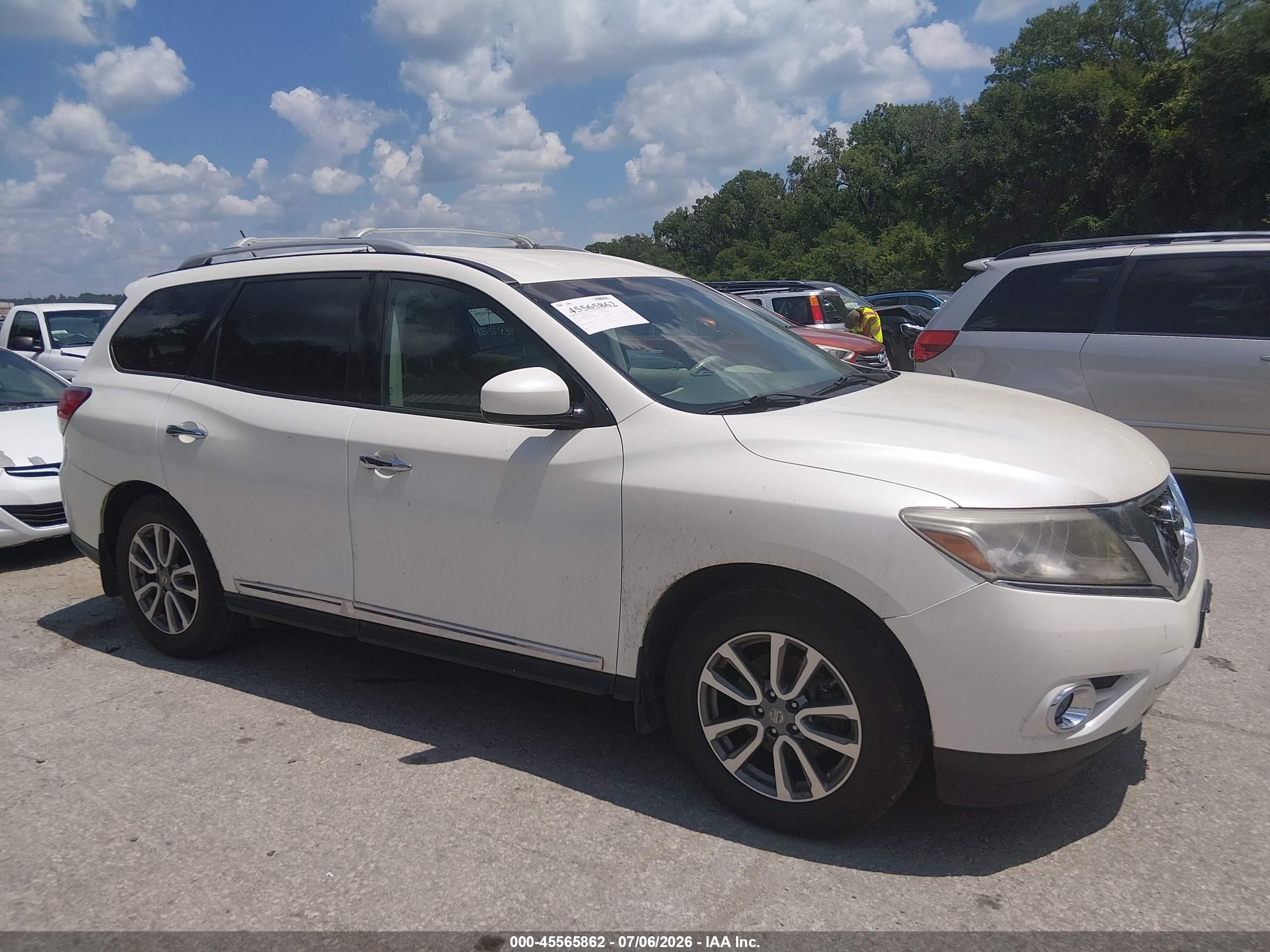 2015 Nissan Pathfinder Sl White vin: 5N1AR2MN0FC703158